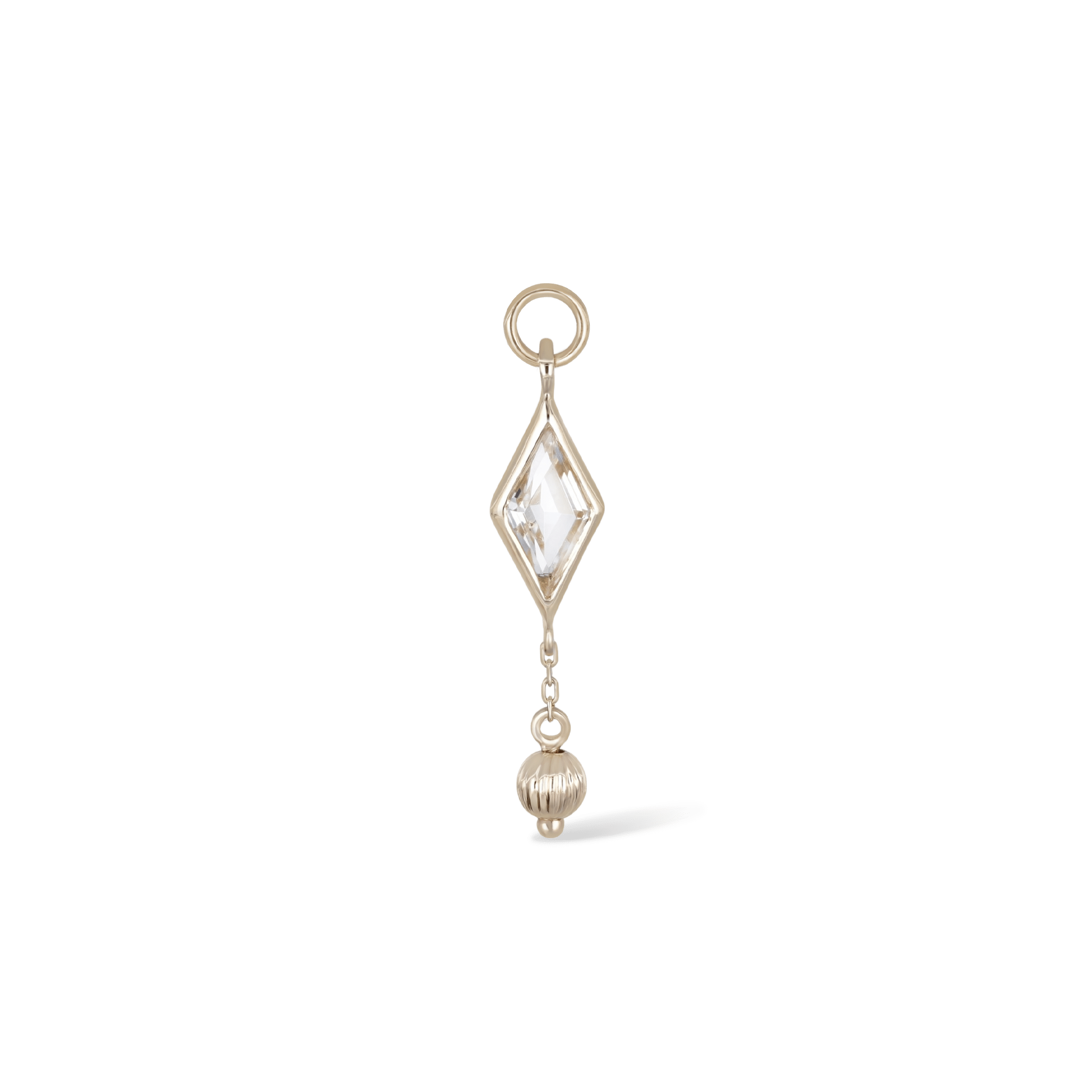 BEATTI Charms BTPG091 • Gemstone Rhombus Textured Ball Charm BTPG091 • Gemstone Rhombus Textured Ball Charm