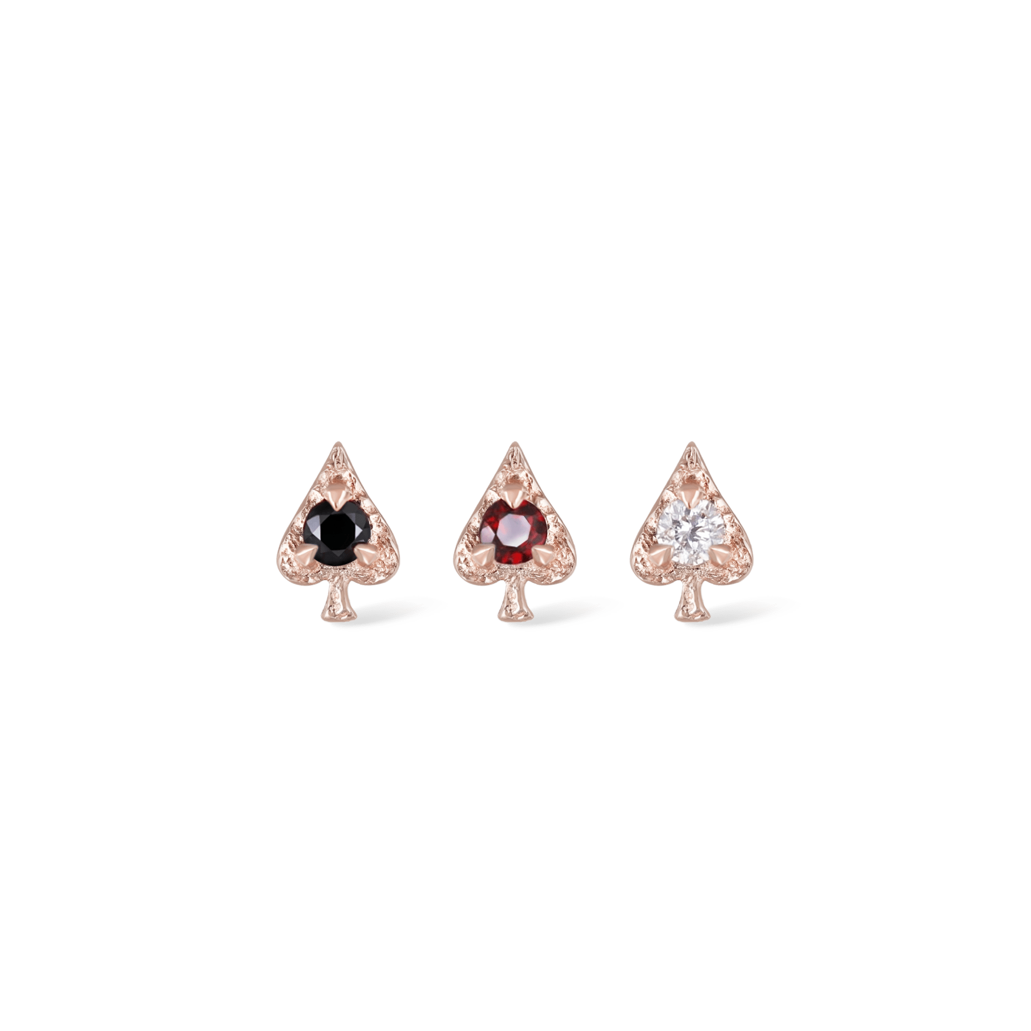 BEATTI Threadless Ends Rose Gold / Black Diamond BTPRG103 • 14K Gold Gemstone Threadless End BTPRG103 BTPRG103 • 14K Gold Gemstone Threadless End