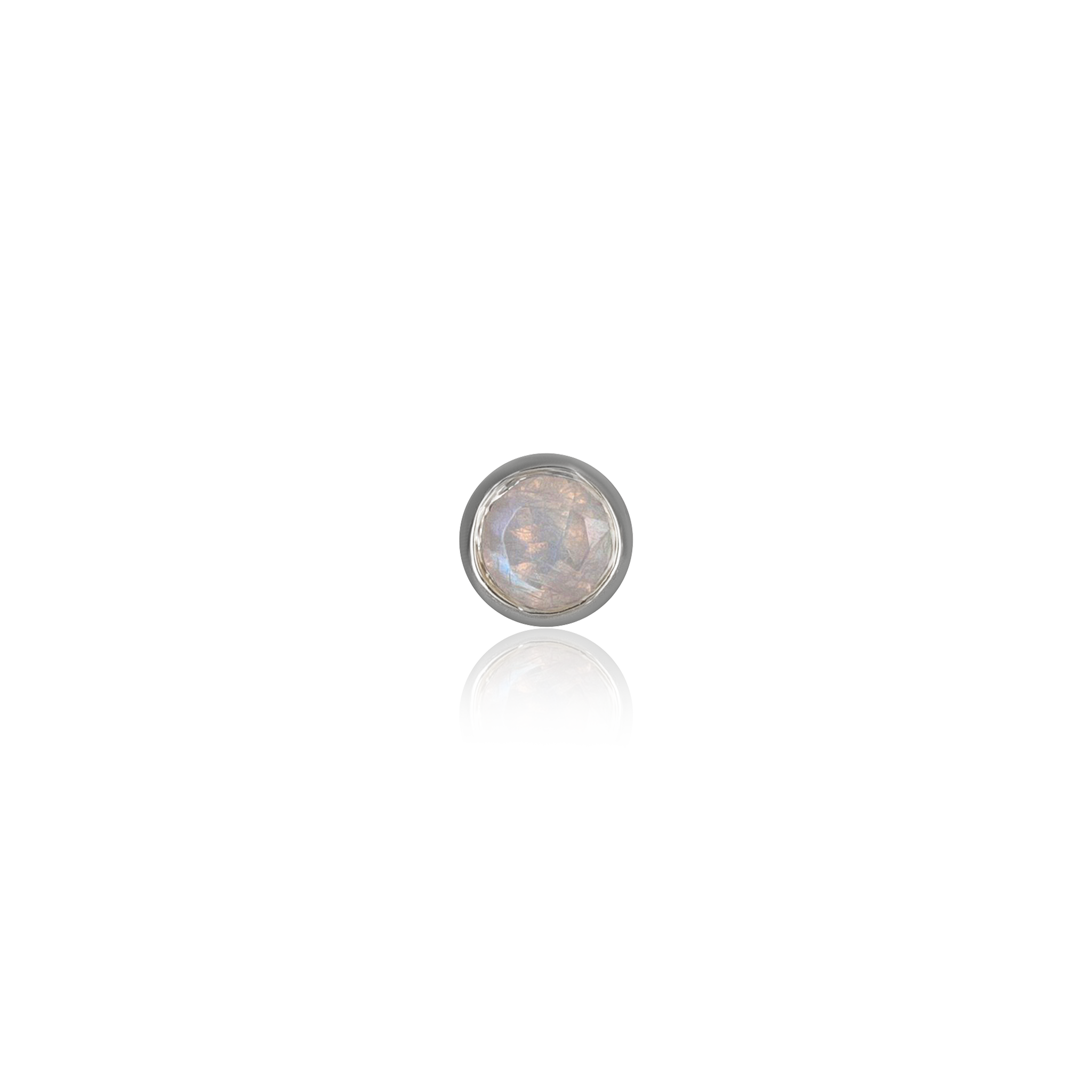 Reen • Rainbow Moonstone Threadless Ends 925 Silver/Titanium