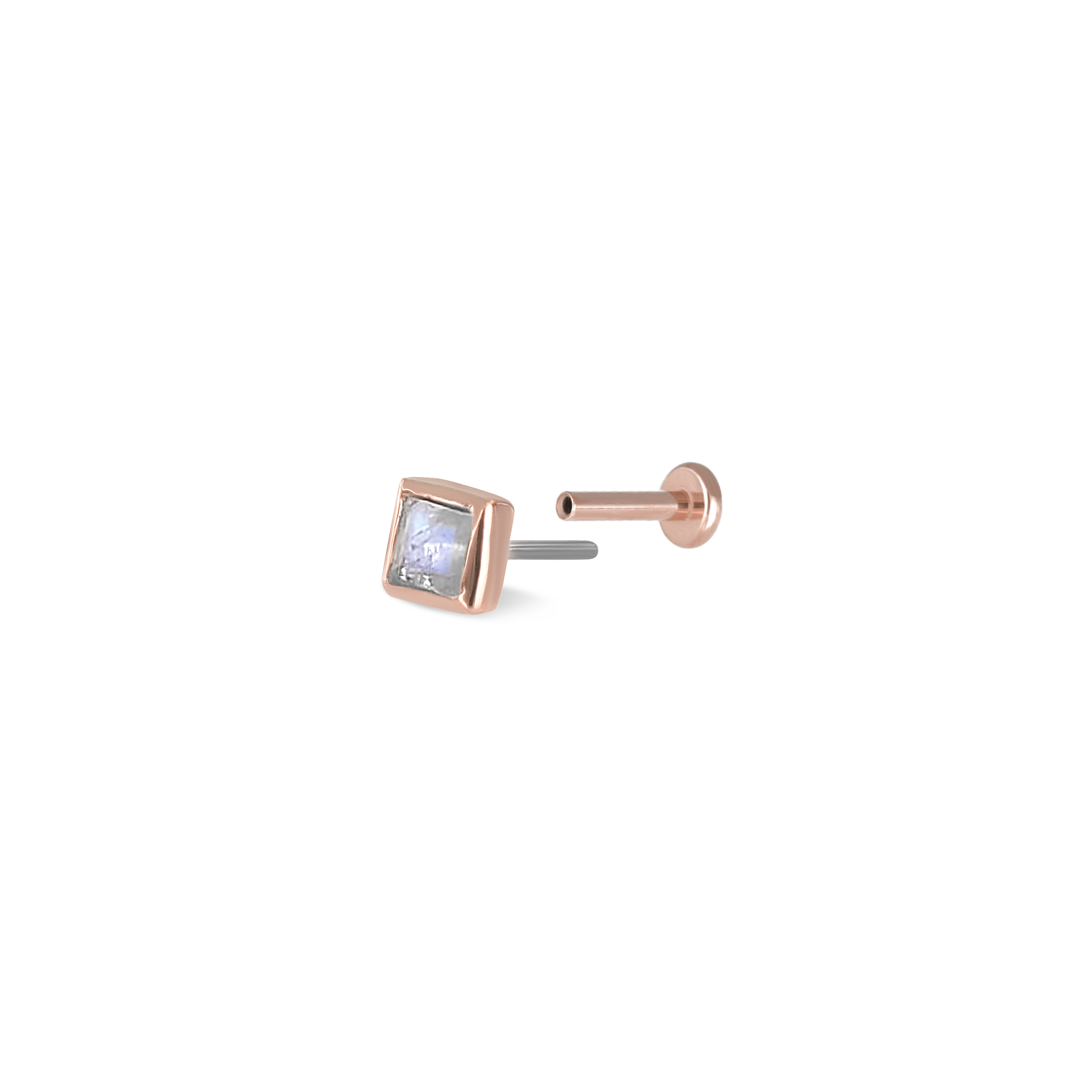 Dora • Rainbow Moonstone Flat Back Stud