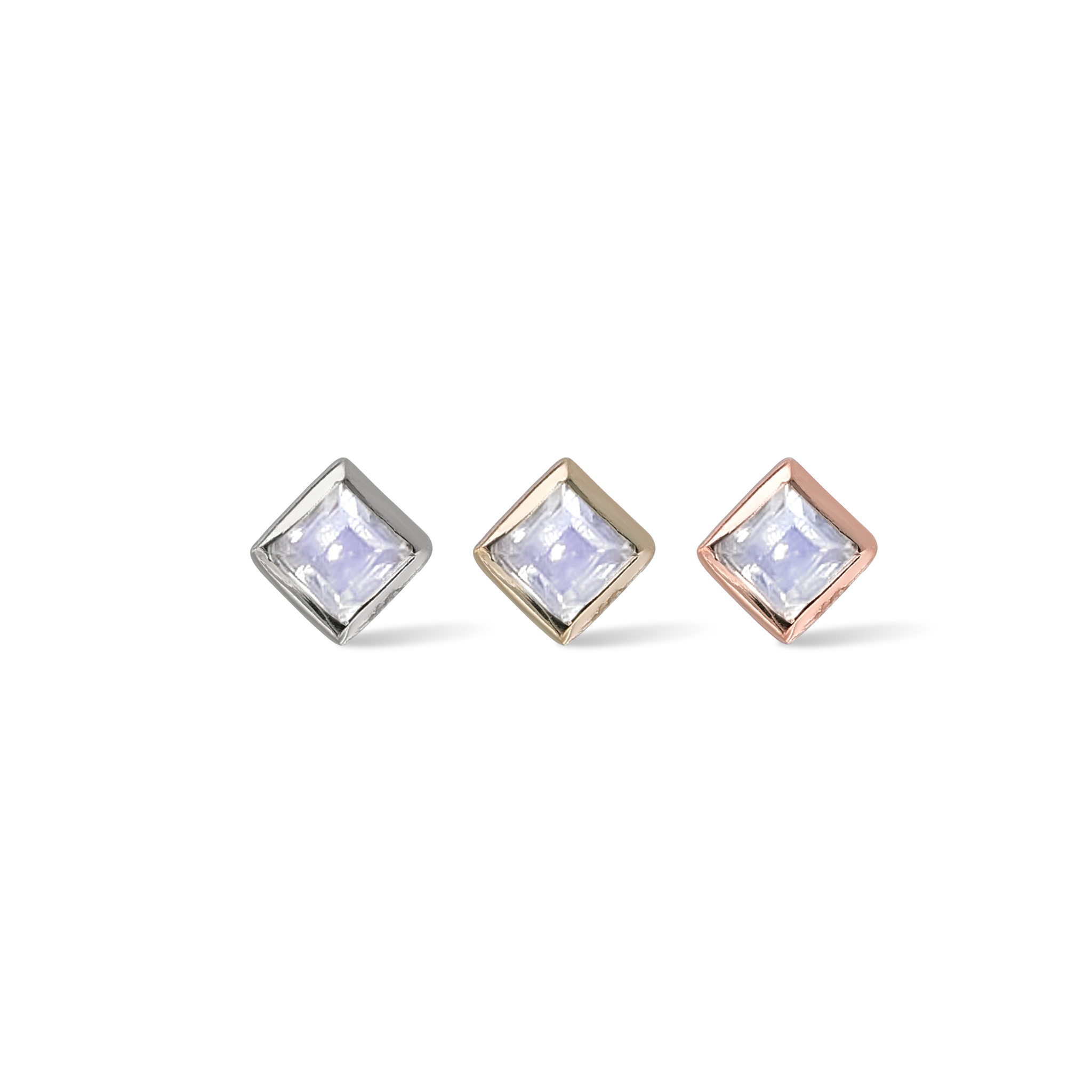 Dora • Rainbow Moonstone Flat Back Stud