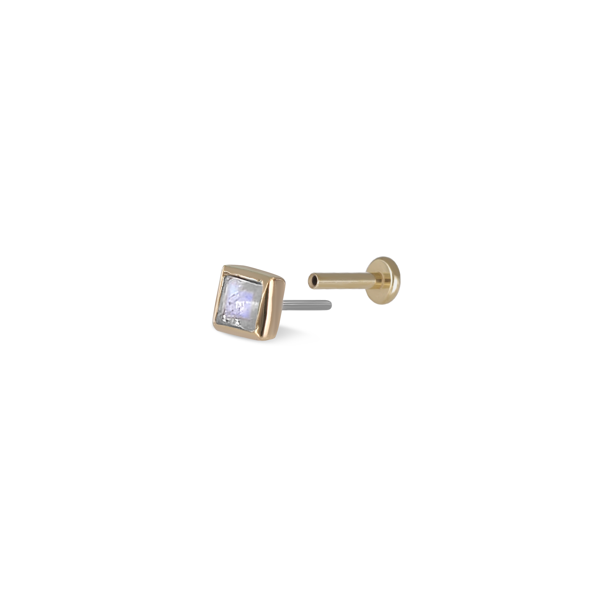 Dora • Rainbow Moonstone Flat Back Stud