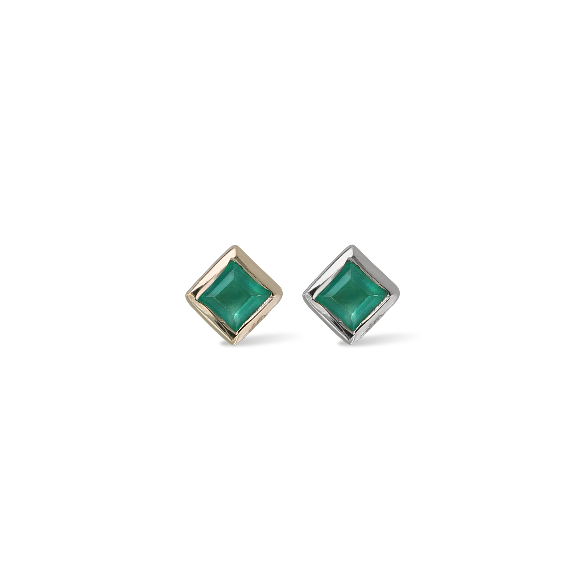 Dora • Green Onyx Threadless Ends 925 Silver/Titanium