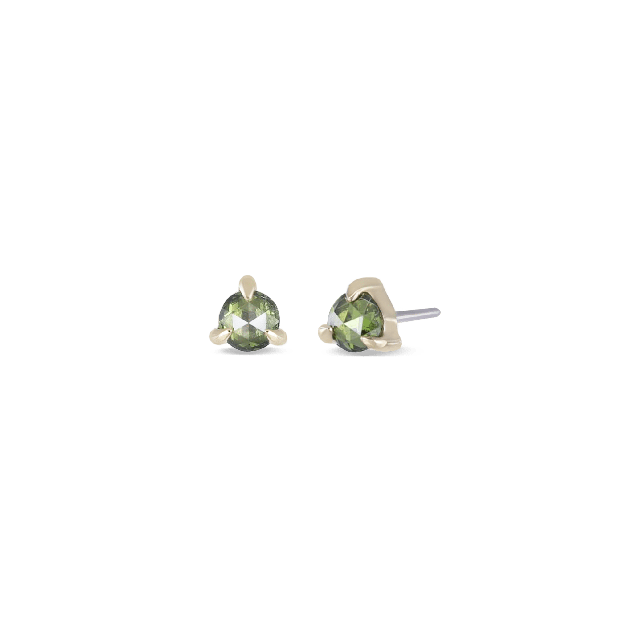 BEATTI Threadless Ends Gold / Green Diamond BTPRG069 • 14K Gold Gemstone Threadless End BTPRG069 GD BTPRG069 • 14K Gold Gemstone Threadless End