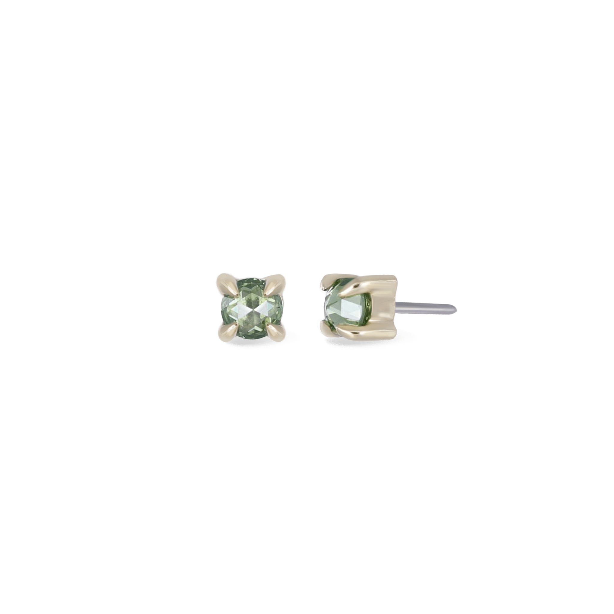 BEATTI Threadless Ends Gold / Green Diamond BTPRG071 • 14K Gold Gemstone Threadless End BTPRG071 GD BTPRG071 • 14K Gold Gemstone Threadless End