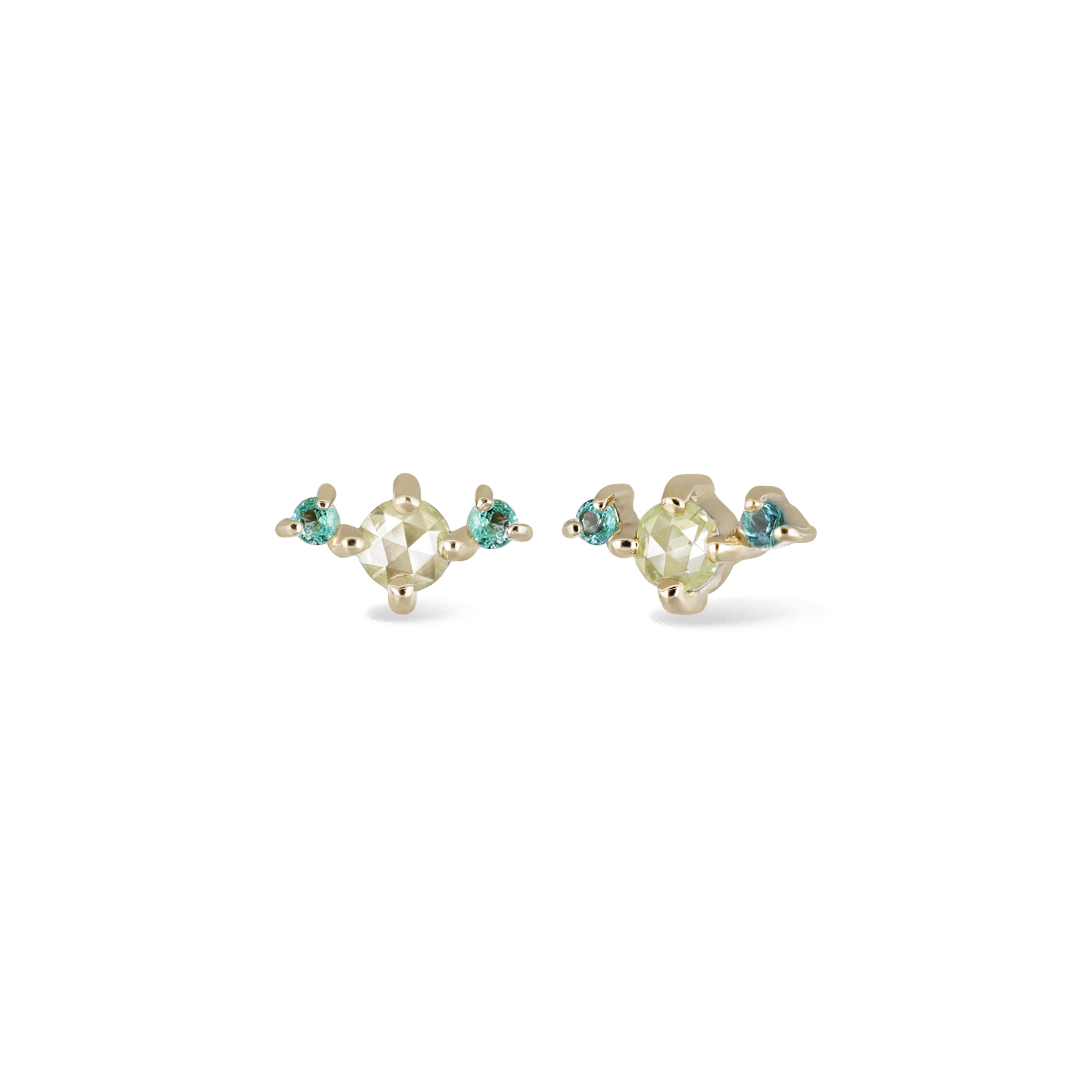 Astrid • Rose Cut Diamond Trio Flat Back Stud