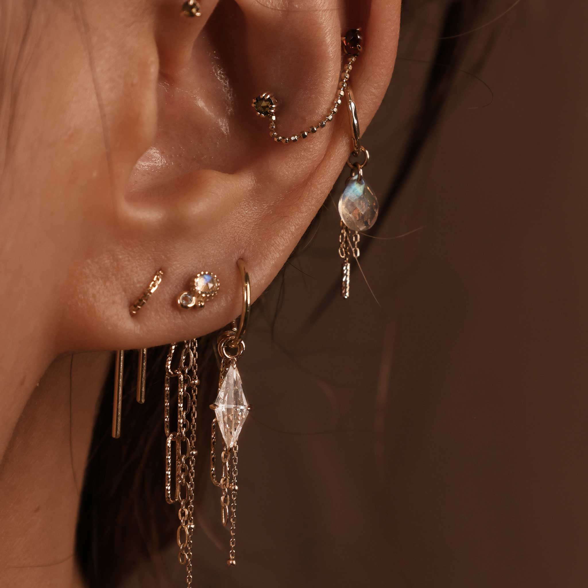 BEATTI Threadless Ends BTPRG076 • 14K Gold Gemstone Threadless End BTPRG076 • 14K Gold Gemstone Threadless End