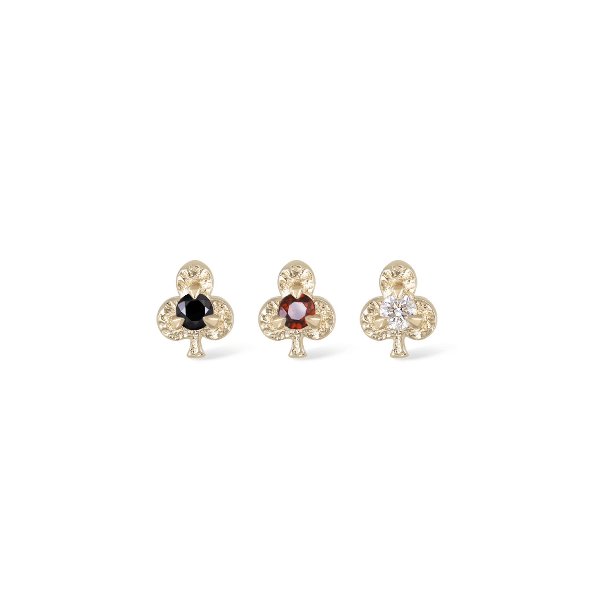 BEATTI Threadless Ends Gold / Black Diamond BTPRG100 • 14K Gold Clubs Gemstone Threadless End BTPRG100 BTPRG100 • 14K Gold Clubs Gemstone Threadless End