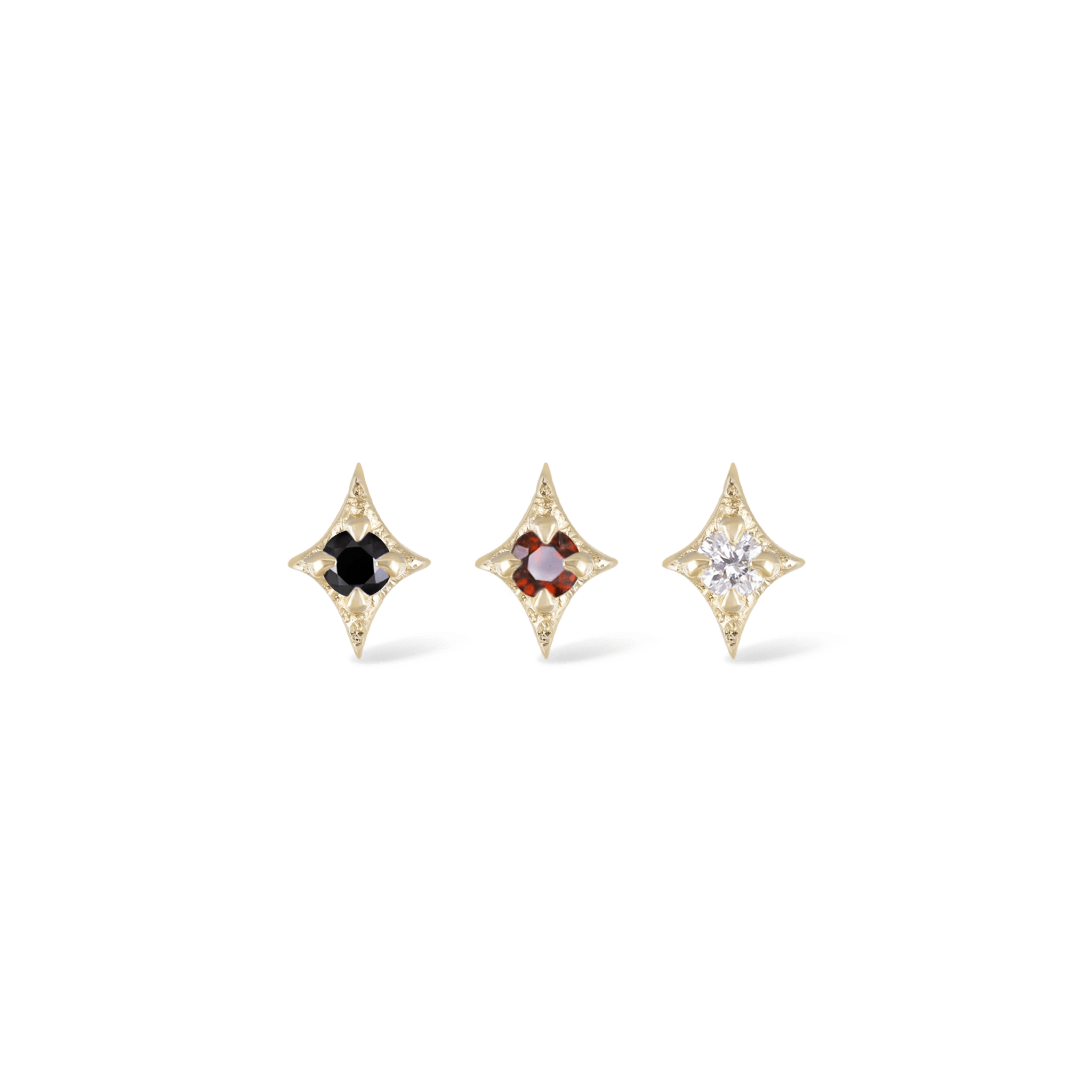 BEATTI Threadless Ends Gold / Black Diamond BTPRG102 • 14K Gold Gemstone Threadless End BTPRG102 BTPRG102 • 14K Gold Gemstone Threadless End