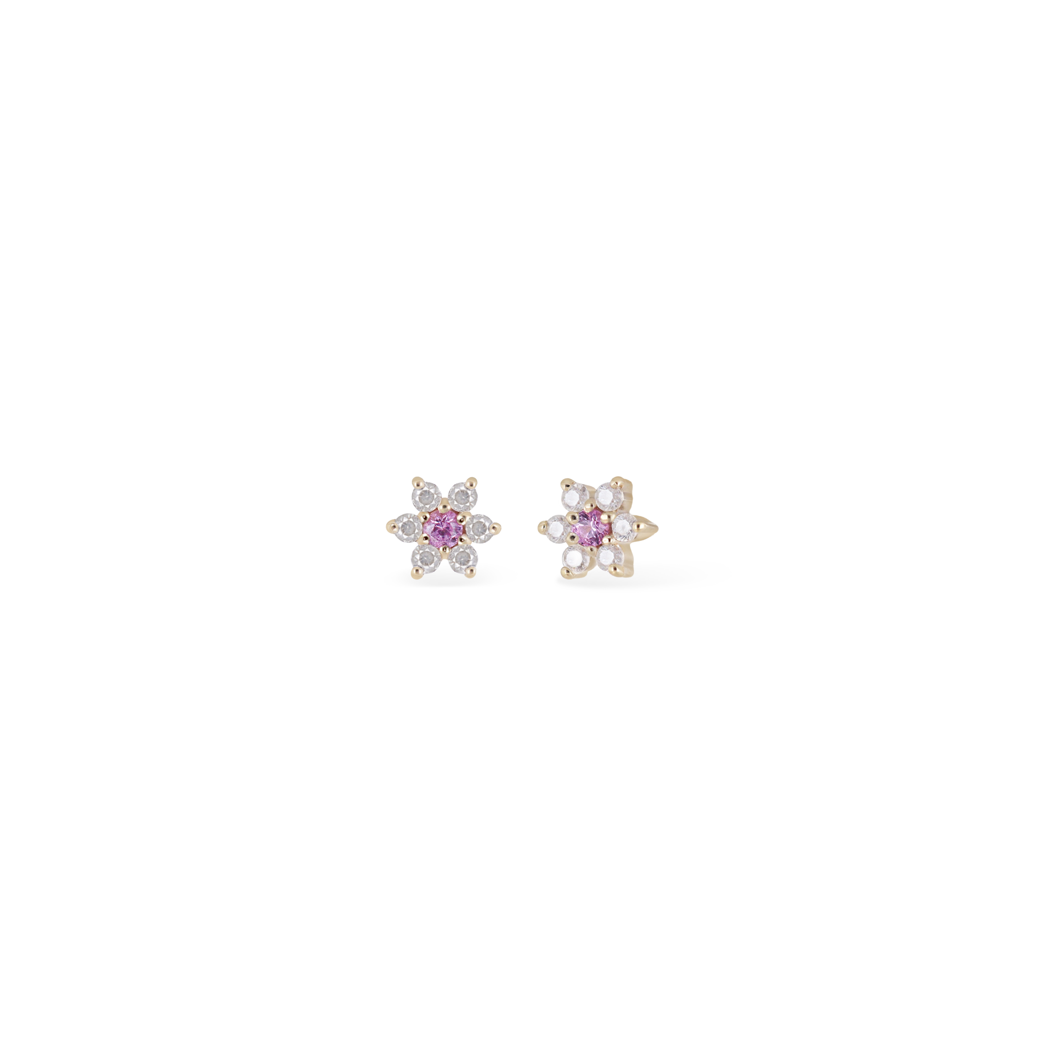 Blossom • Micro Gemstone & Icy Diamond Floral Flat Back Stud