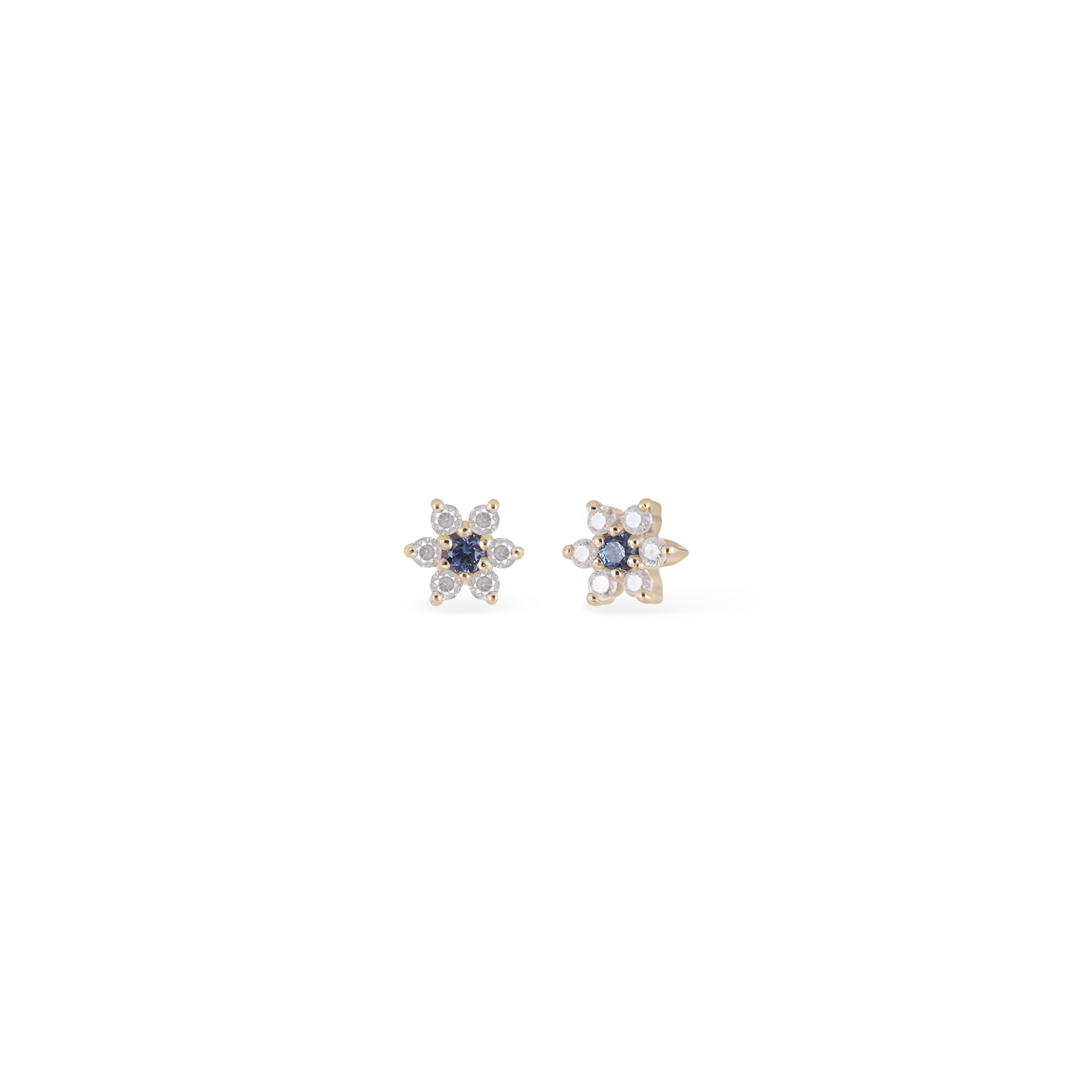 Blossom • Micro Gemstone & Icy Diamond Floral Flat Back Stud