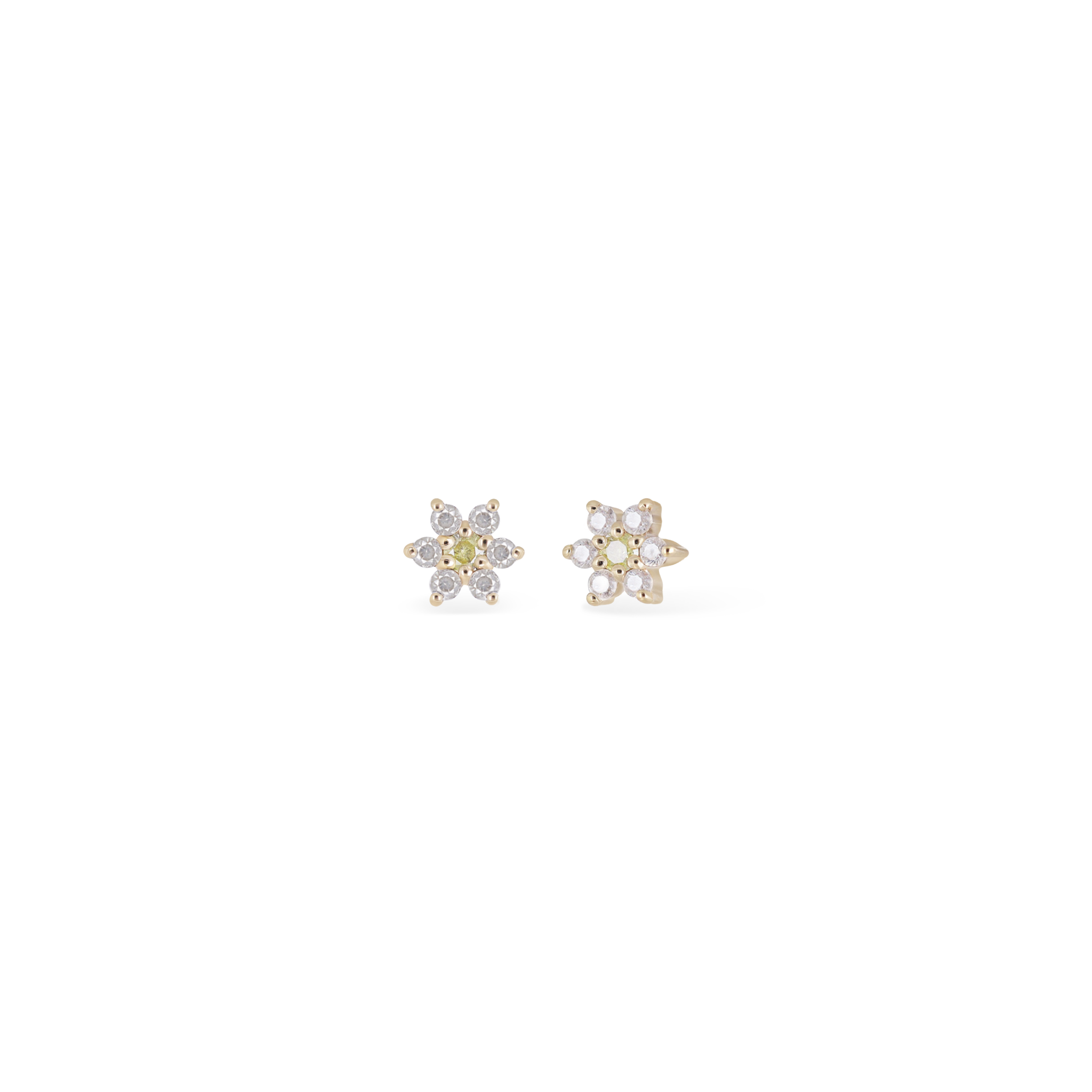 Blossom • Micro Gemstone & Icy Diamond Floral Flat Back Stud