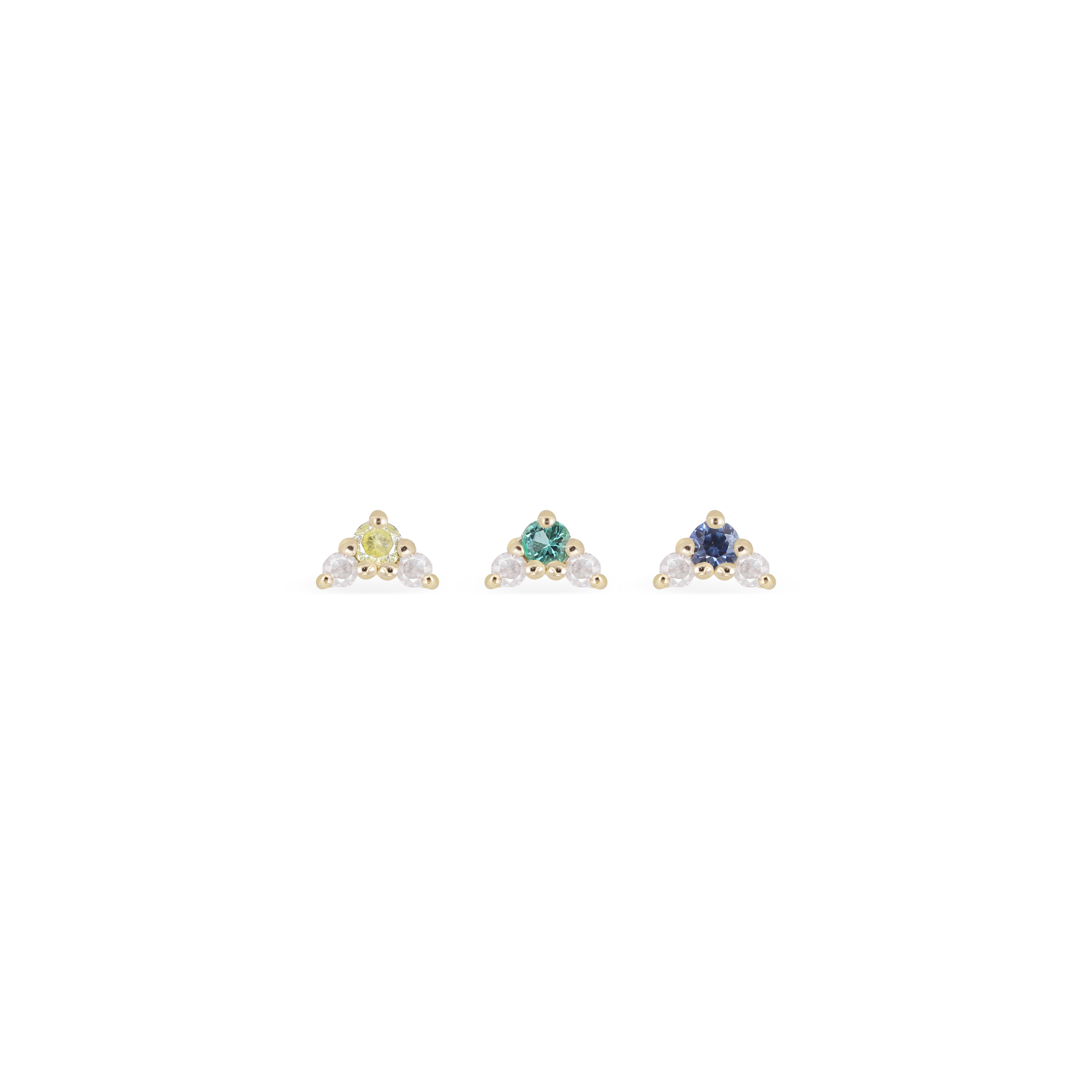 Fio • Micro Gemstone & Icy Diamond Cluster Flat Back Stud