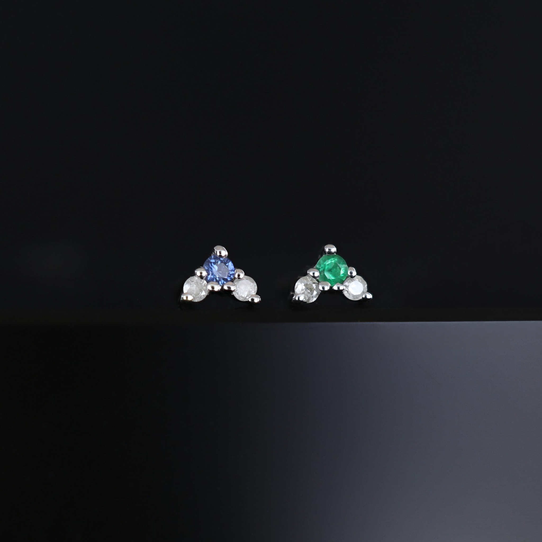 Fio • Micro Gemstone & Icy Diamond Cluster Flat Back Stud
