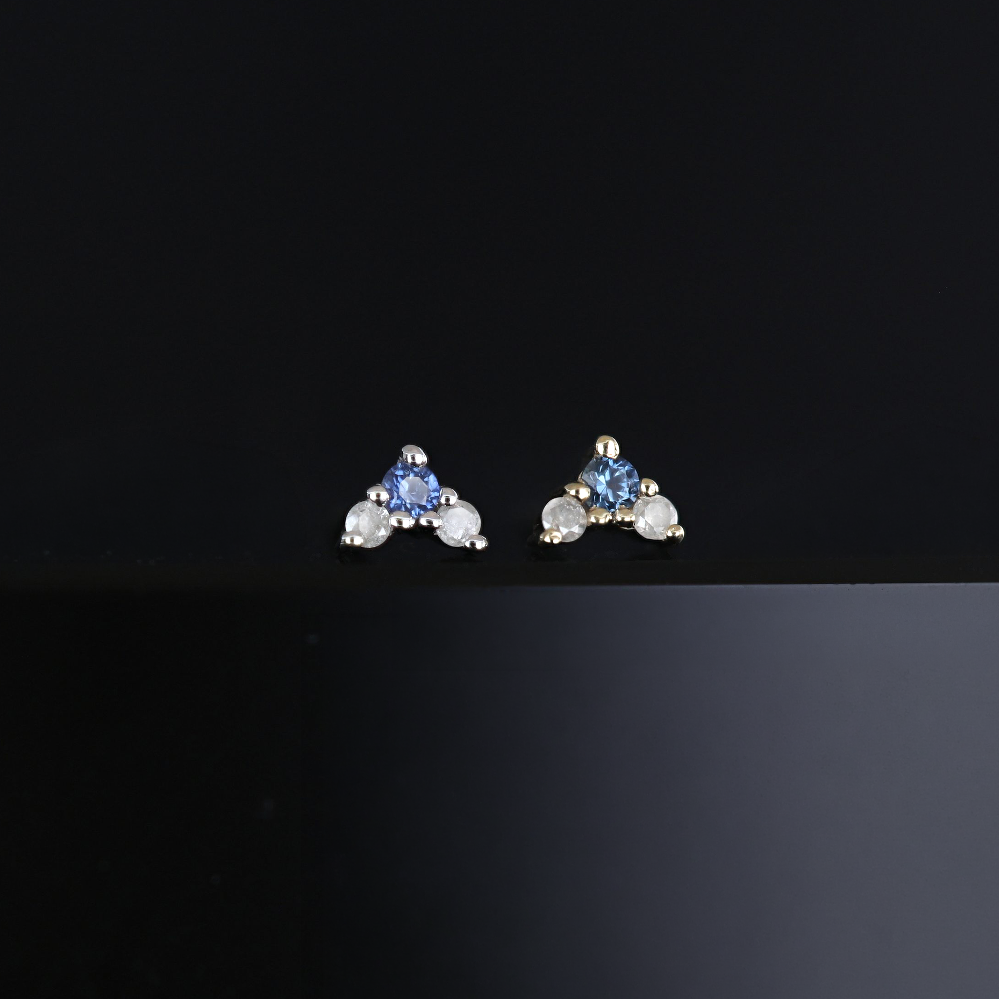 Fio • Micro Gemstone & Icy Diamond Cluster Flat Back Stud