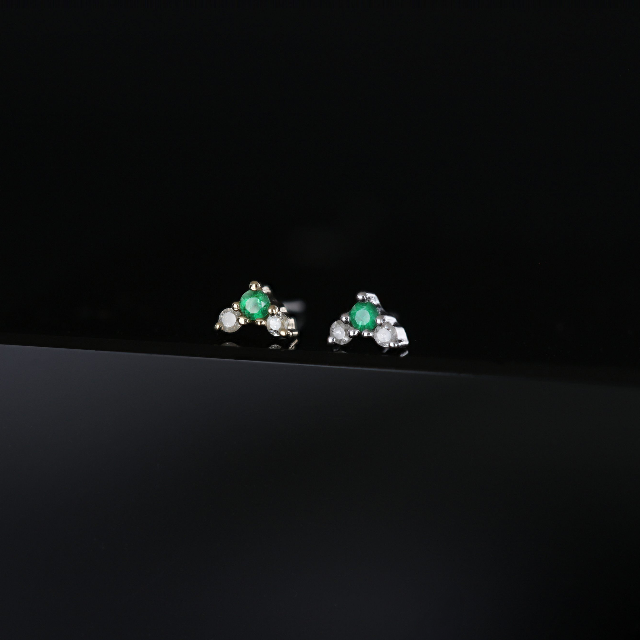 Fio • Micro Gemstone & Icy Diamond Cluster Flat Back Stud