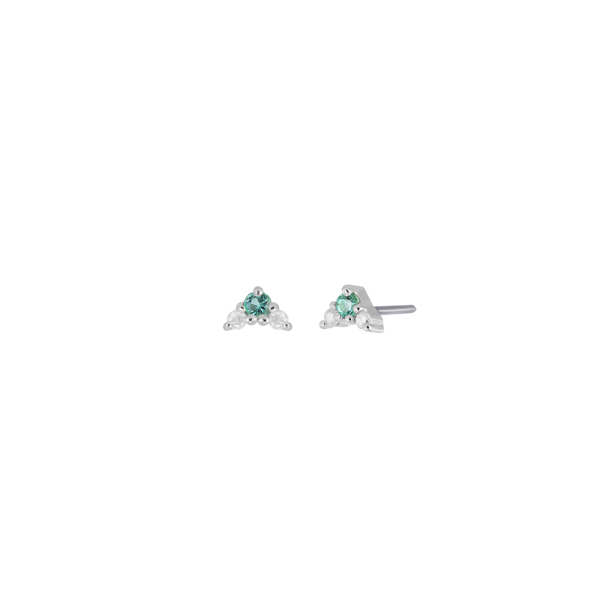 Fio • Micro Gemstone & Icy Diamond Cluster Flat Back Stud