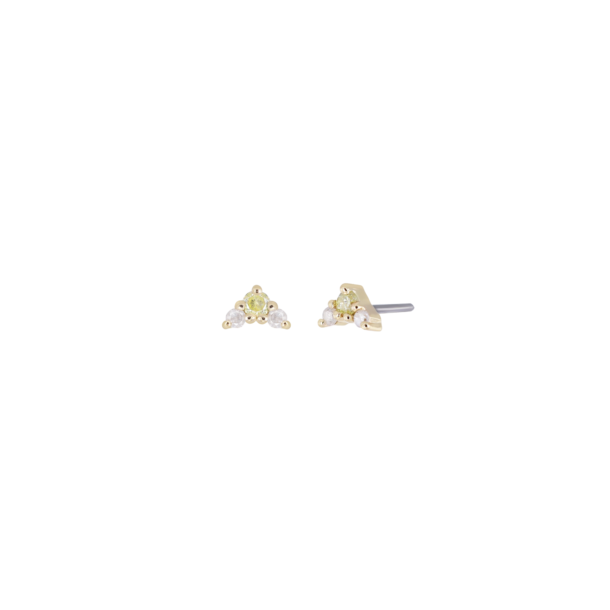 Fio • Micro Gemstone & Icy Diamond Cluster Flat Back Stud