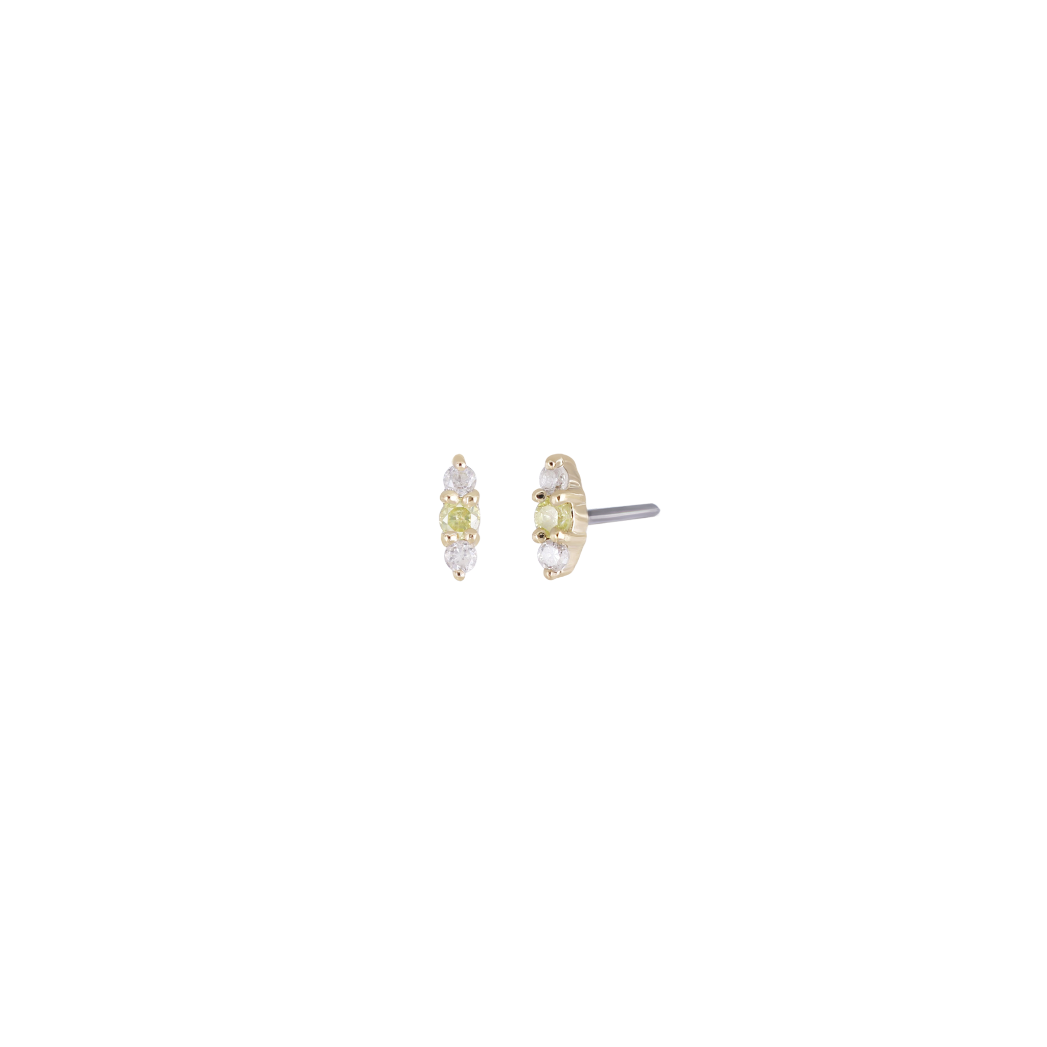 Miette • Micro Gemstone & Icy Diamond Flat Back Stud