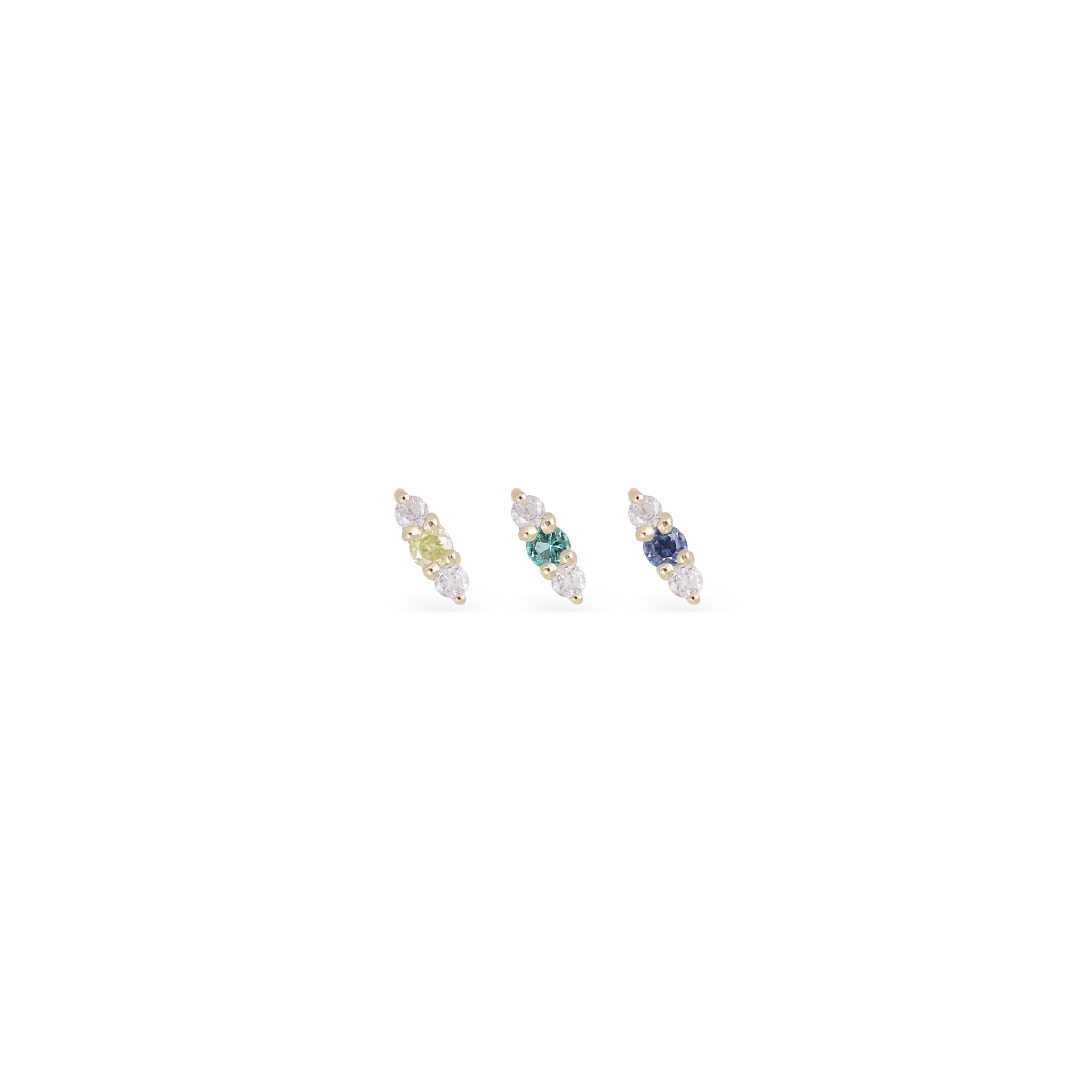 Miette • Micro Gemstone & Icy Diamond Flat Back Stud