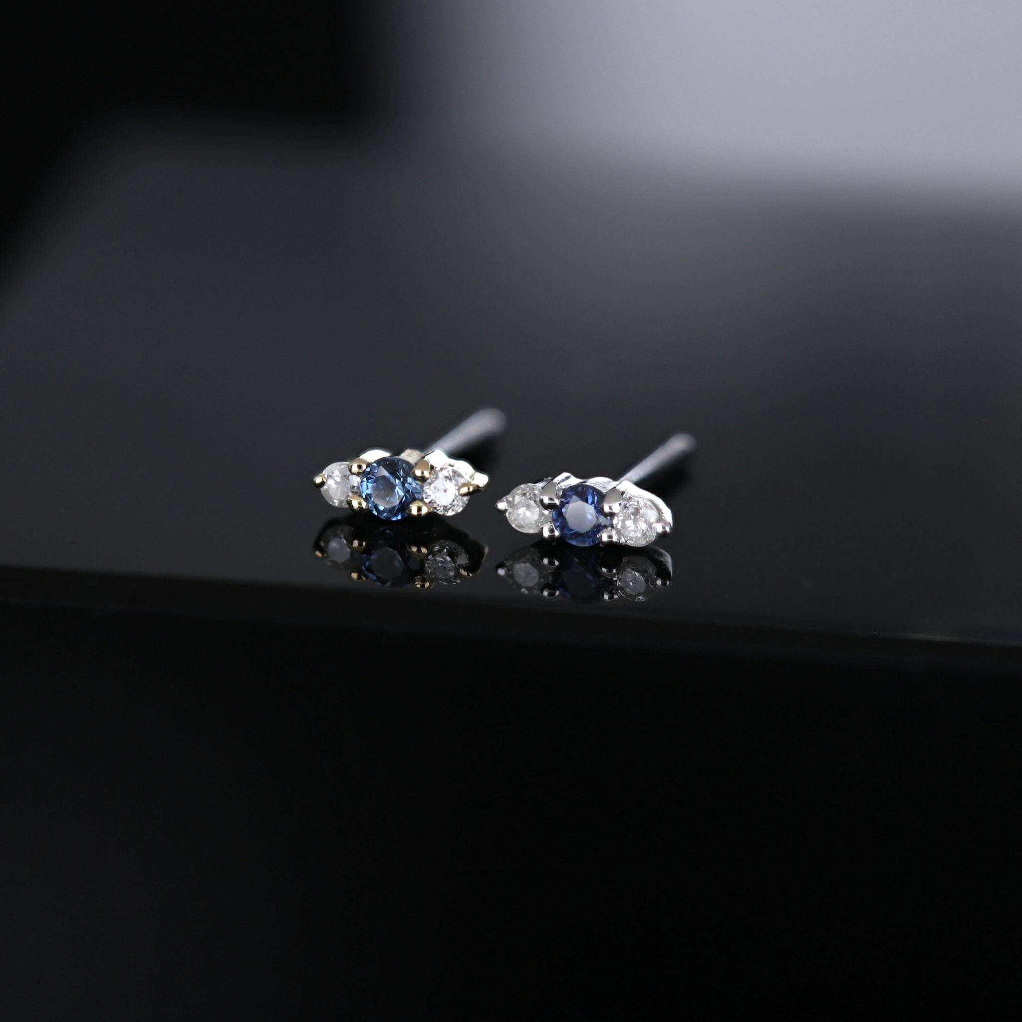 Miette • Micro Gemstone & Icy Diamond Flat Back Stud