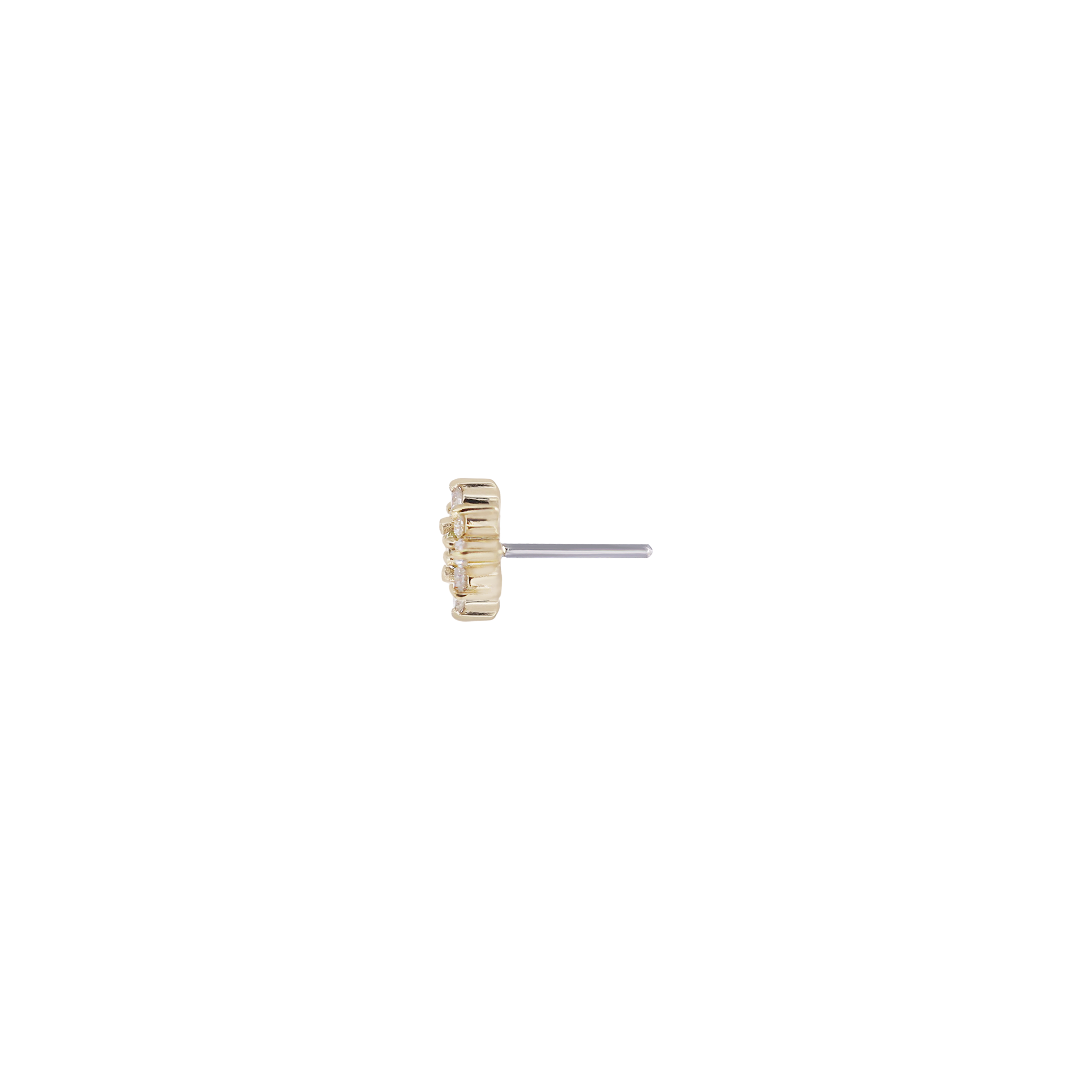 Aster • Petite Gemstone & Icy Diamond Floral Flat Back Stud