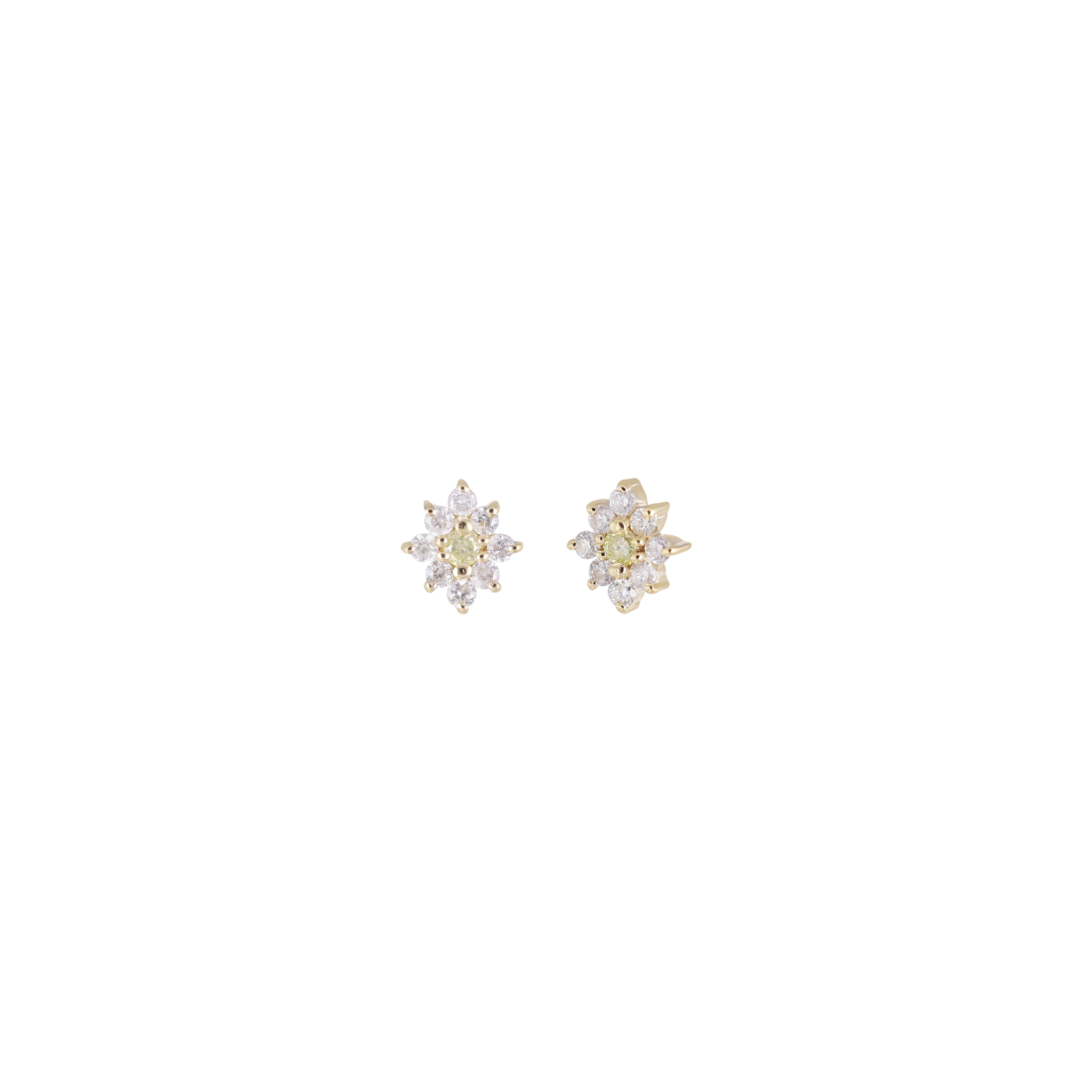 Aster • Petite Gemstone & Icy Diamond Floral Flat Back Stud