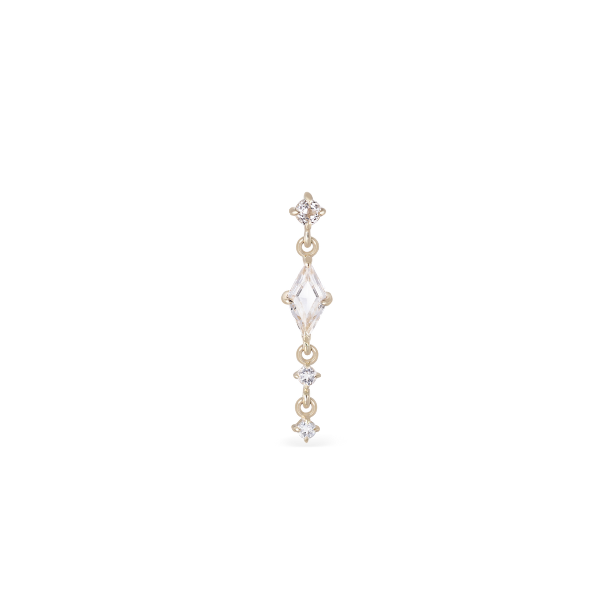 Elara • White Topaz Cascade Flat Back Stud