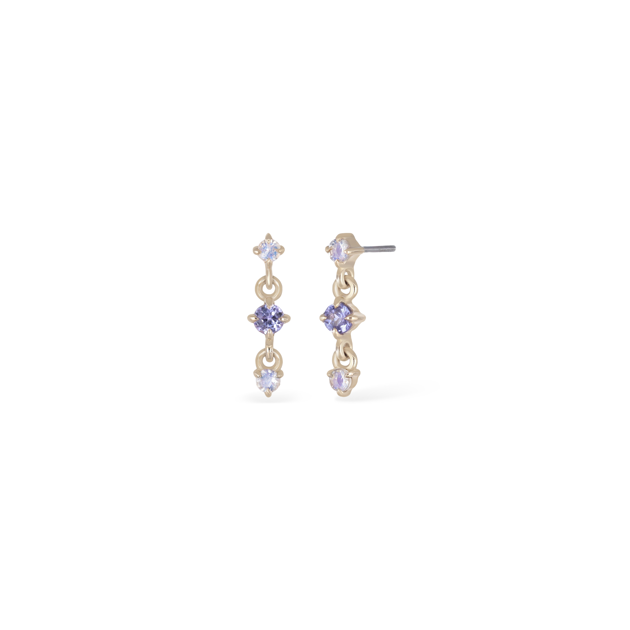 Orion • Three-Stone Drop Flat Back Stud