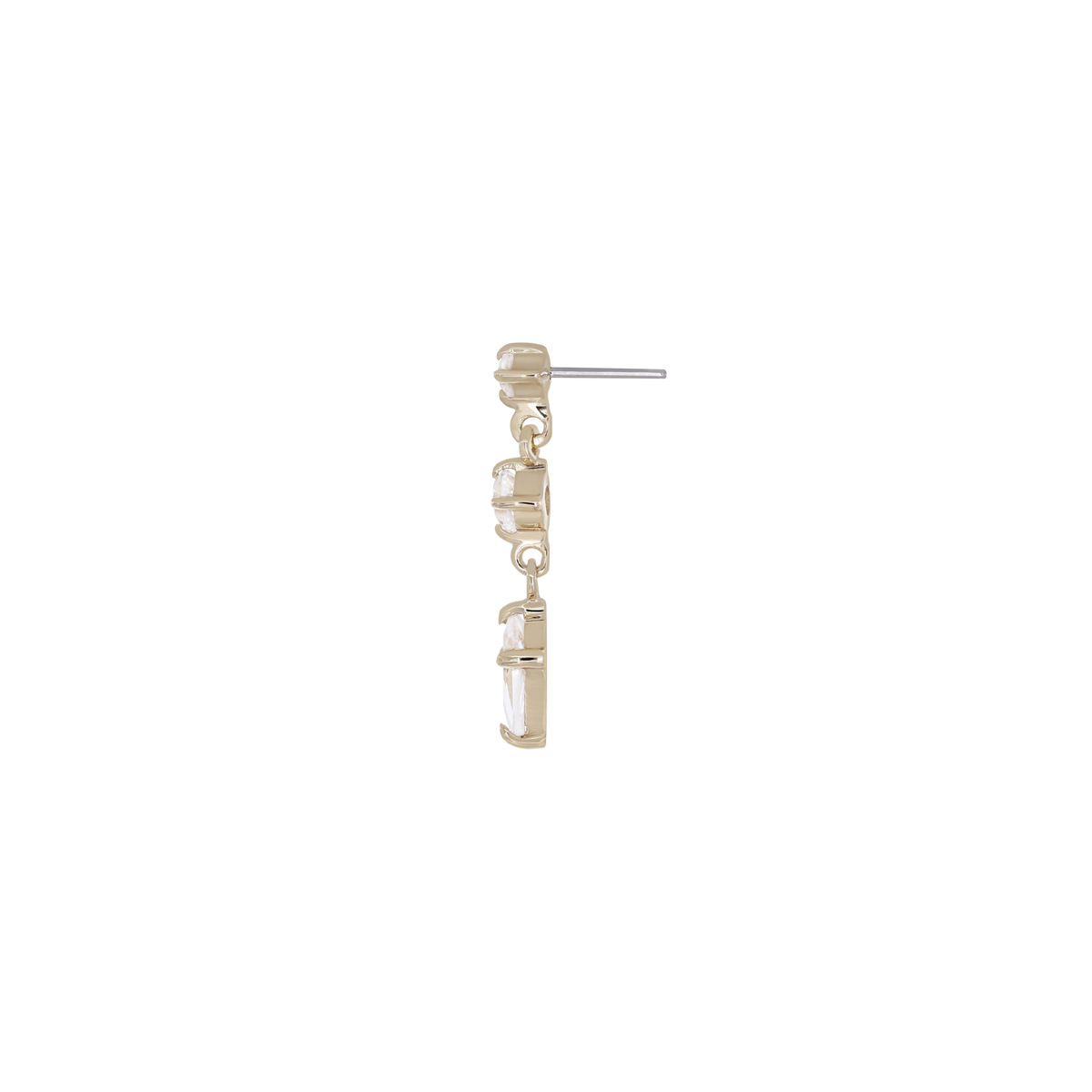 Dias • Triple Gemstone Kite Drop Flat Back Stud
