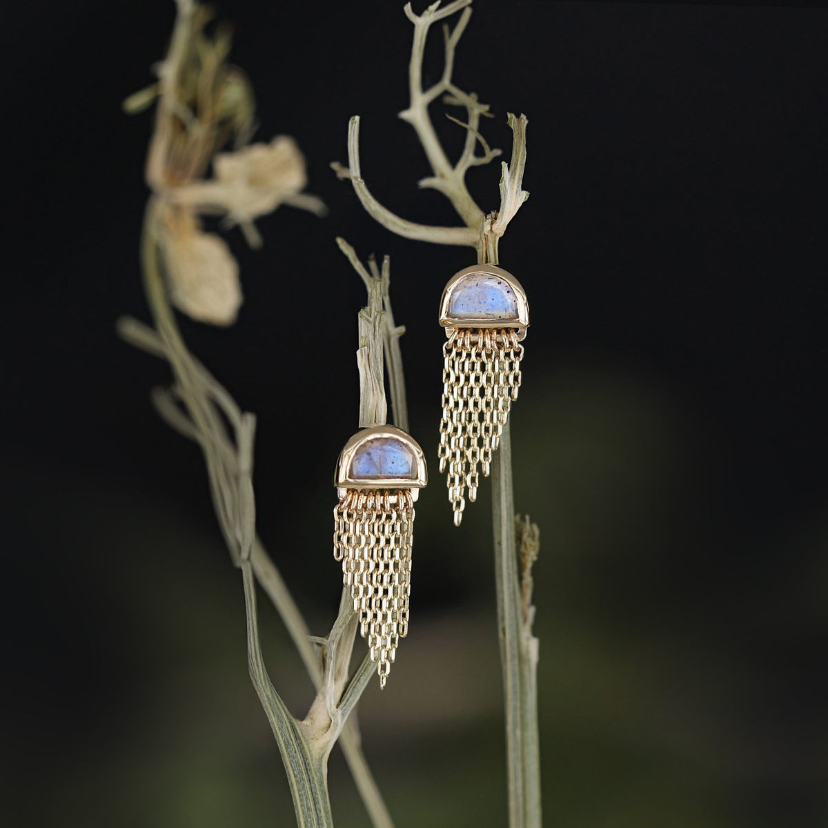 Moonjelly • Asymmetric Chain Tassel (Pair)