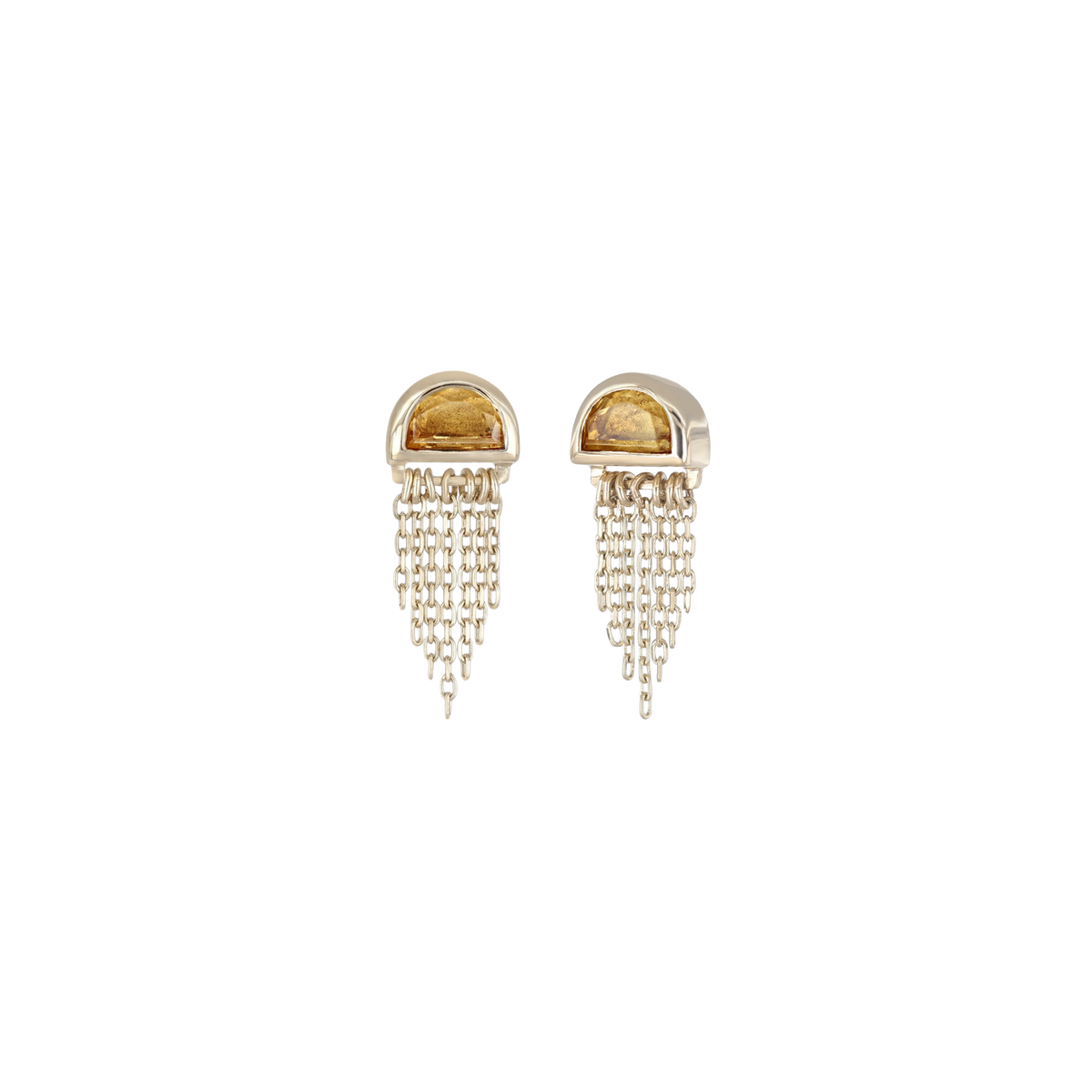 Moonjelly • Natural Gemstone Chain Tassel Flat Back Stud