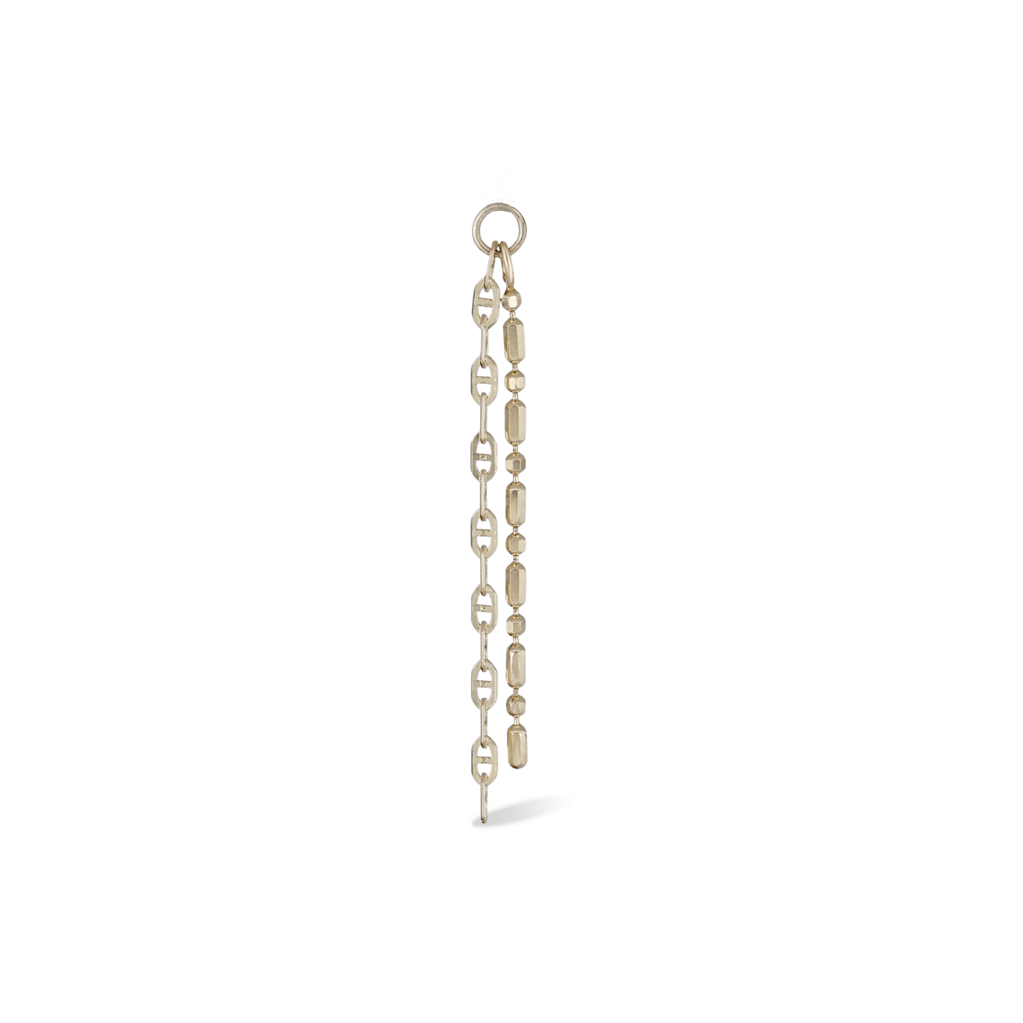 BEATTI Charms Gold Stride • 14K Gold Double Mixed Chain Charm SJ060 Stride • 14K Gold Double Mixed Chain Charm