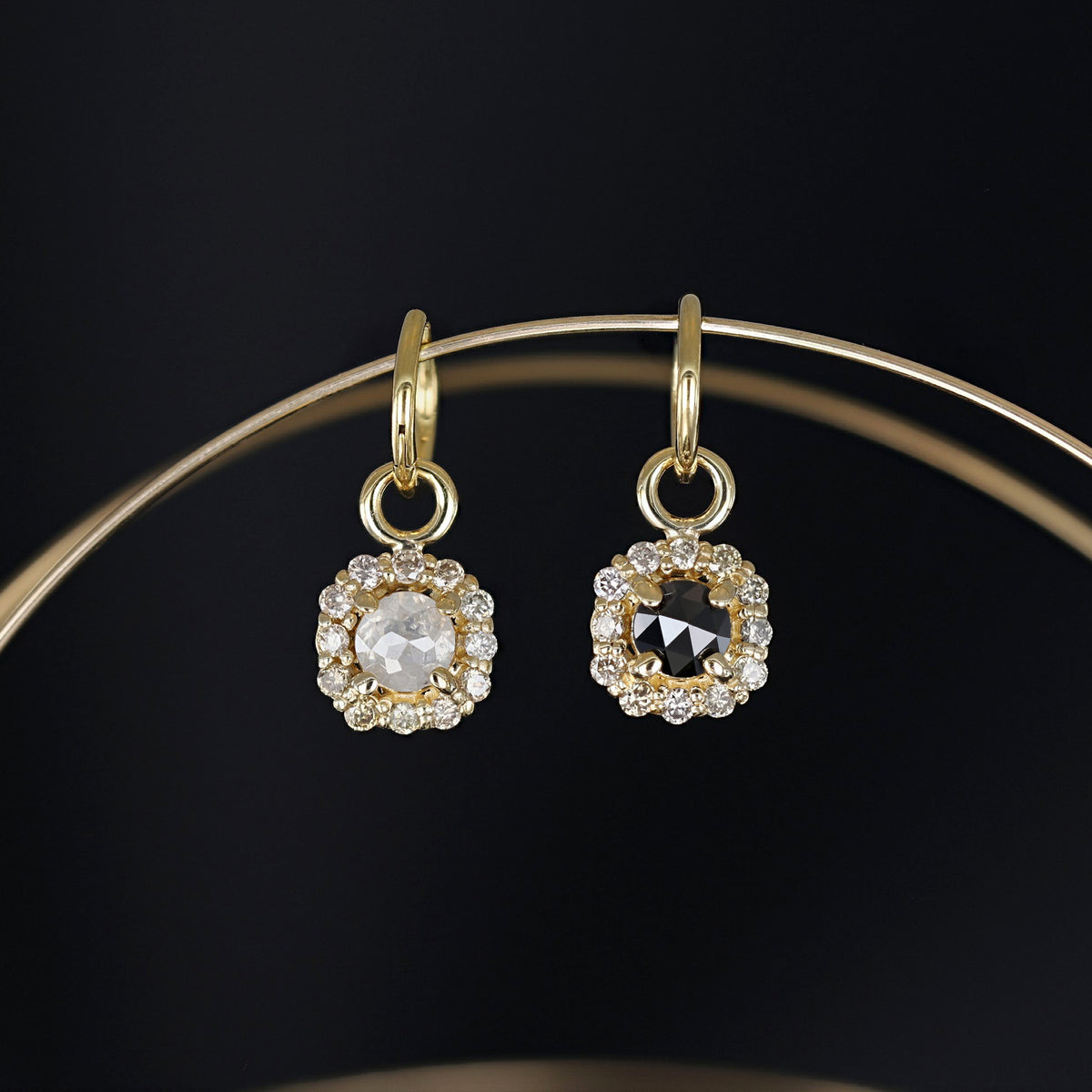 Rose Cut Diamond Halo Charm