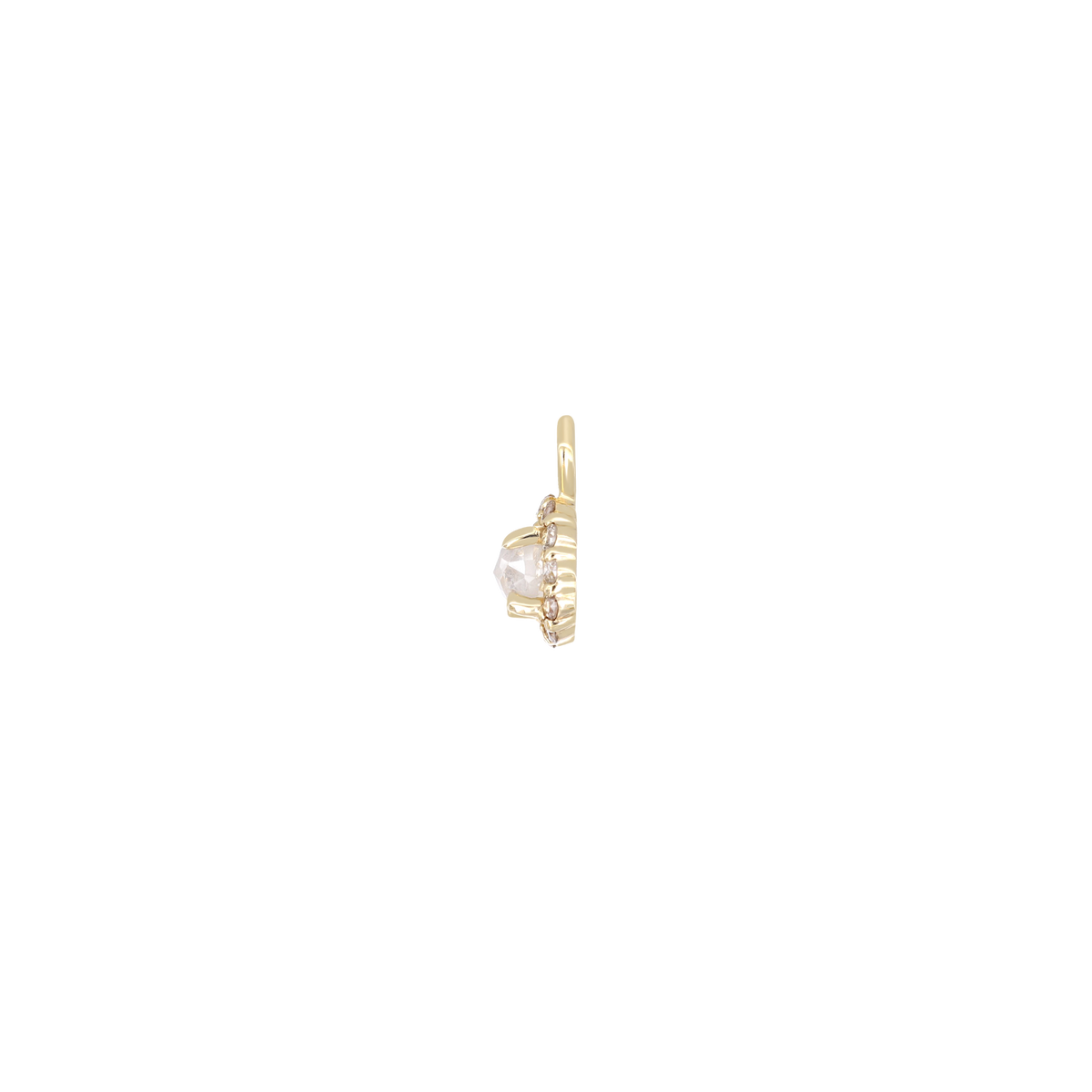 Rose Cut Diamond Halo Charm