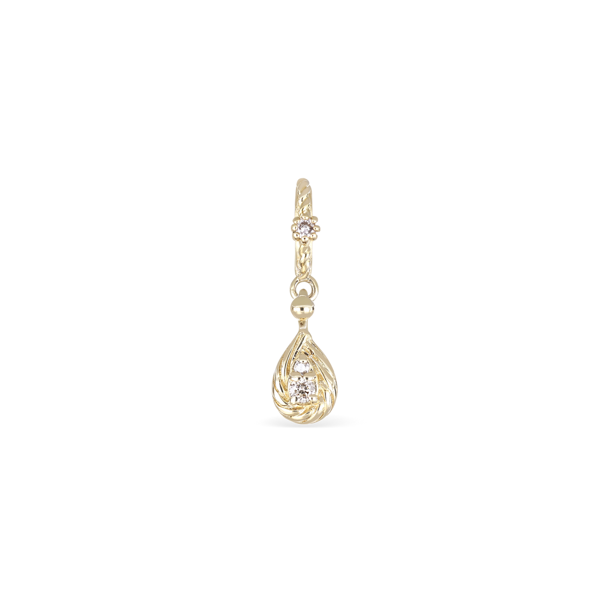 Diamond Sculpted Teardrop Pendant