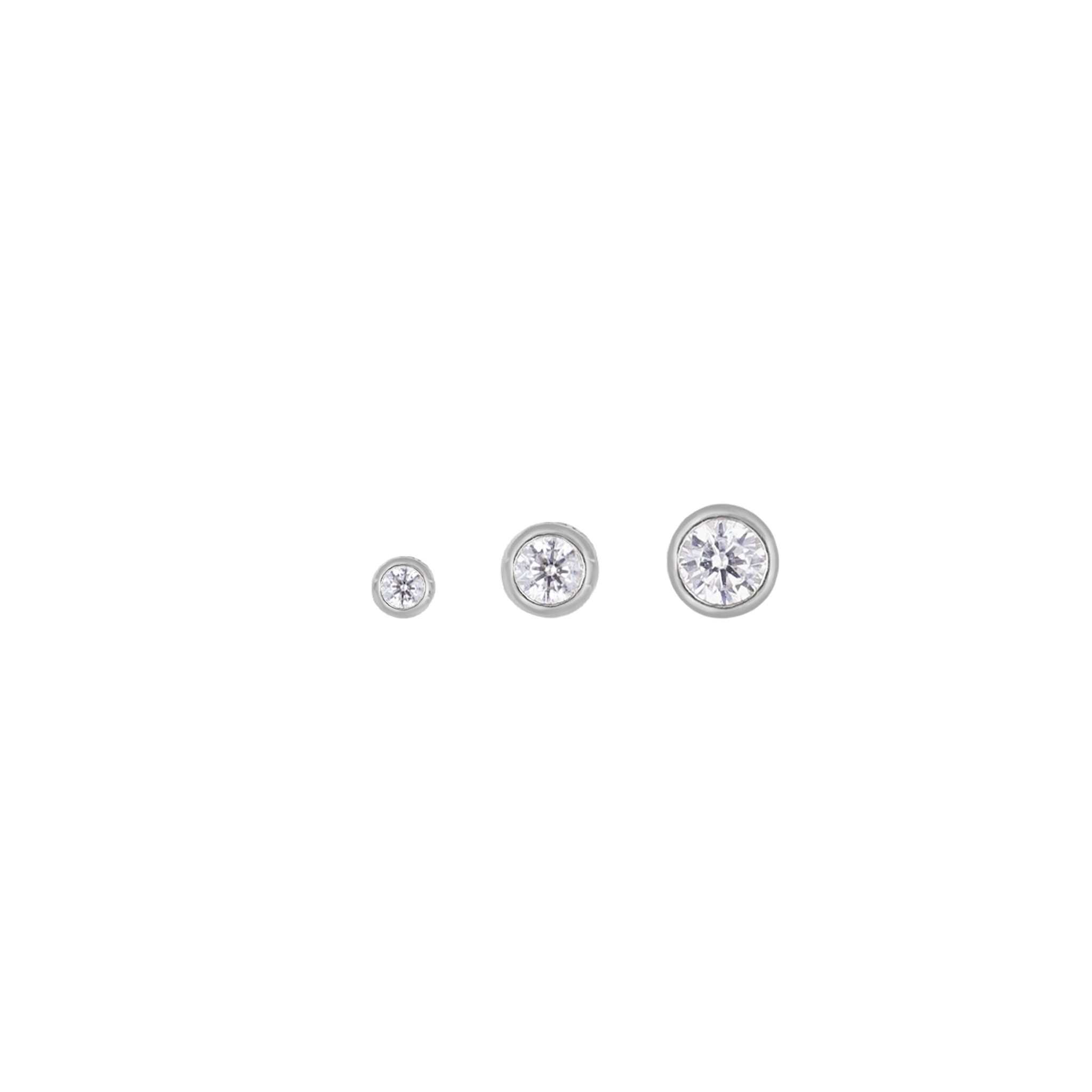 Tiny Bezel CZ Flat Back Stud