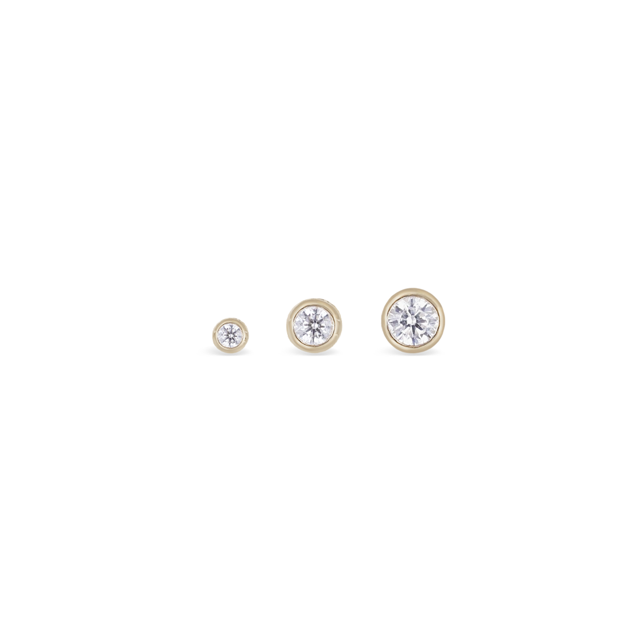 Tiny Bezel CZ Flat Back Stud