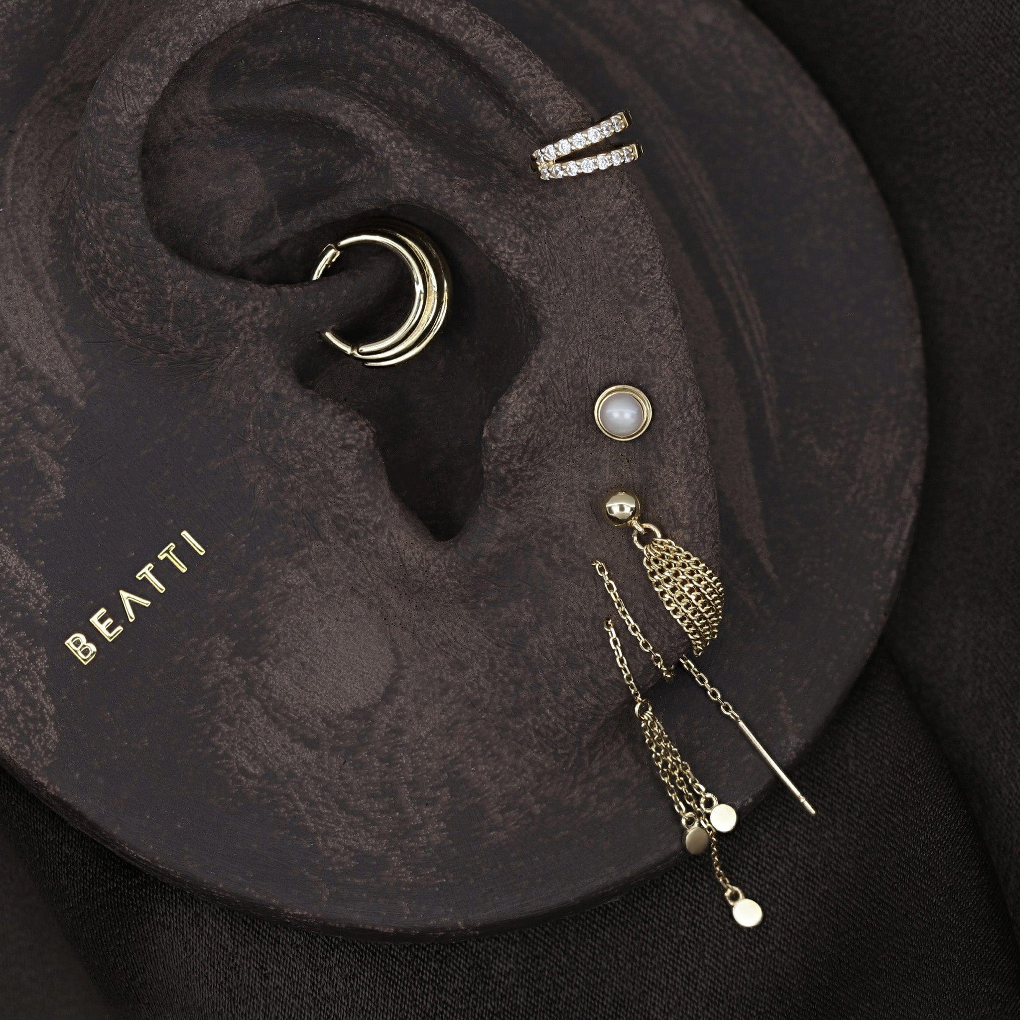 BEATTI Barbell Gold Triple Arc Septum Clicker 16G BJ2107 Triple Arc Septum Clicker 16G