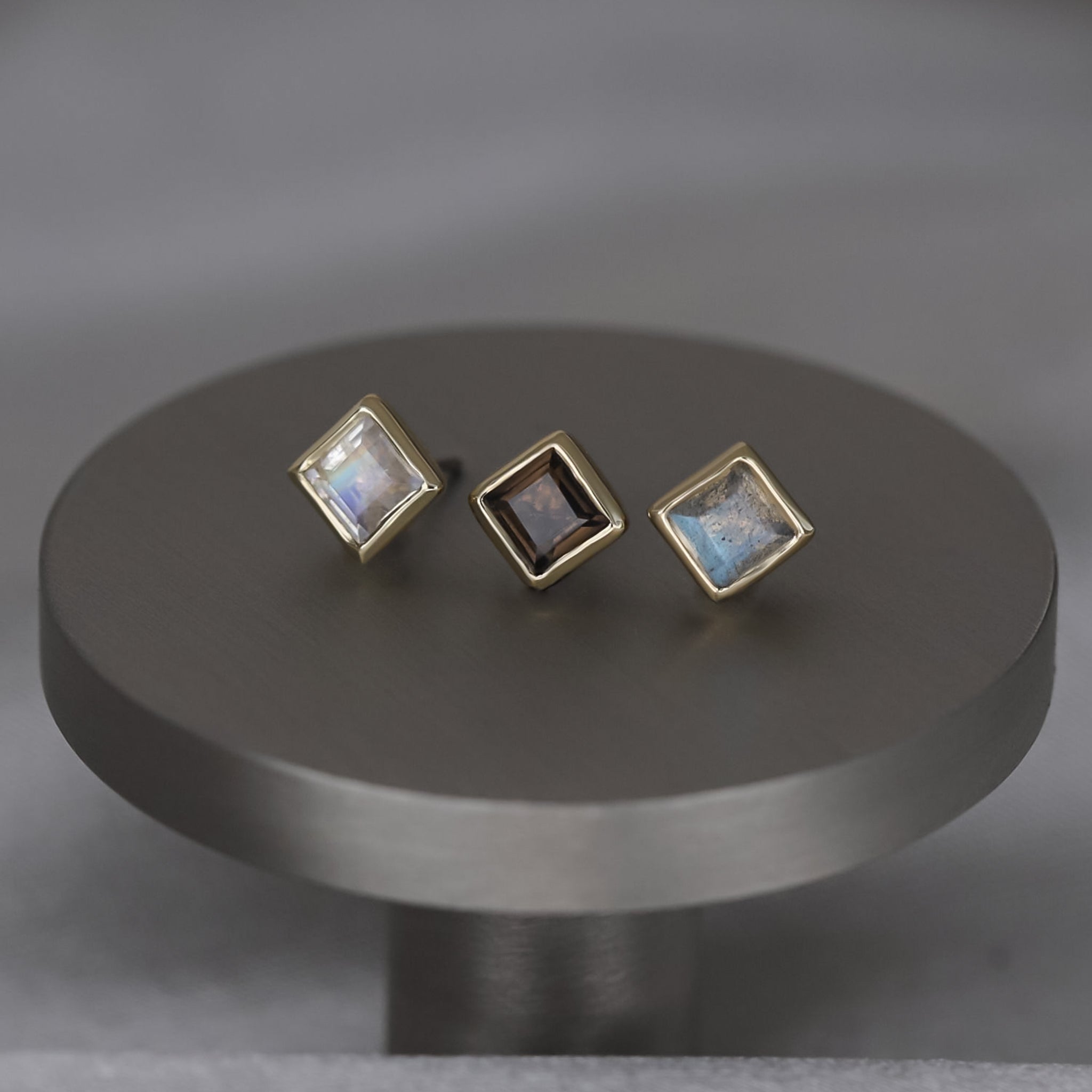 Maya • Natural Gemstone Flat Back Earring