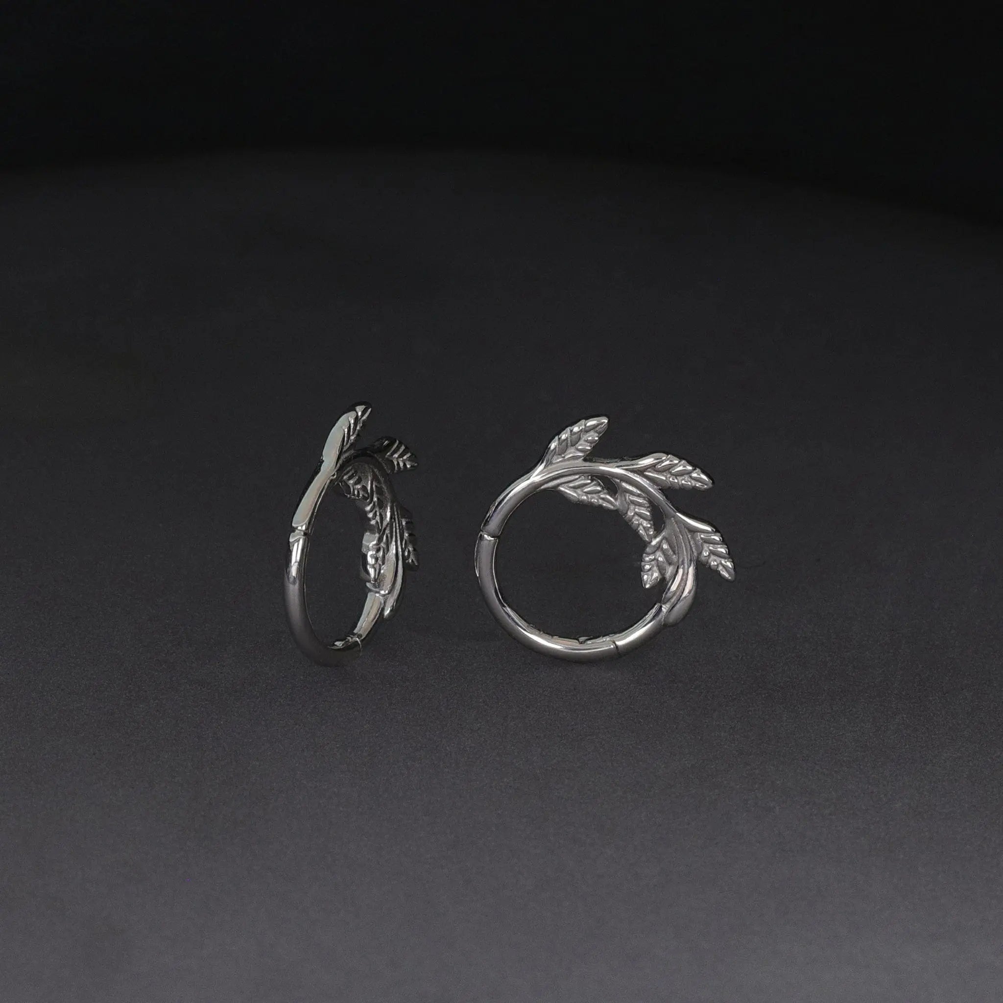 BEATTI Hoops NEW 14K Solid Gold Leaf Clicker Hoop NEW 14K Solid Gold Leaf Clicker Hoop