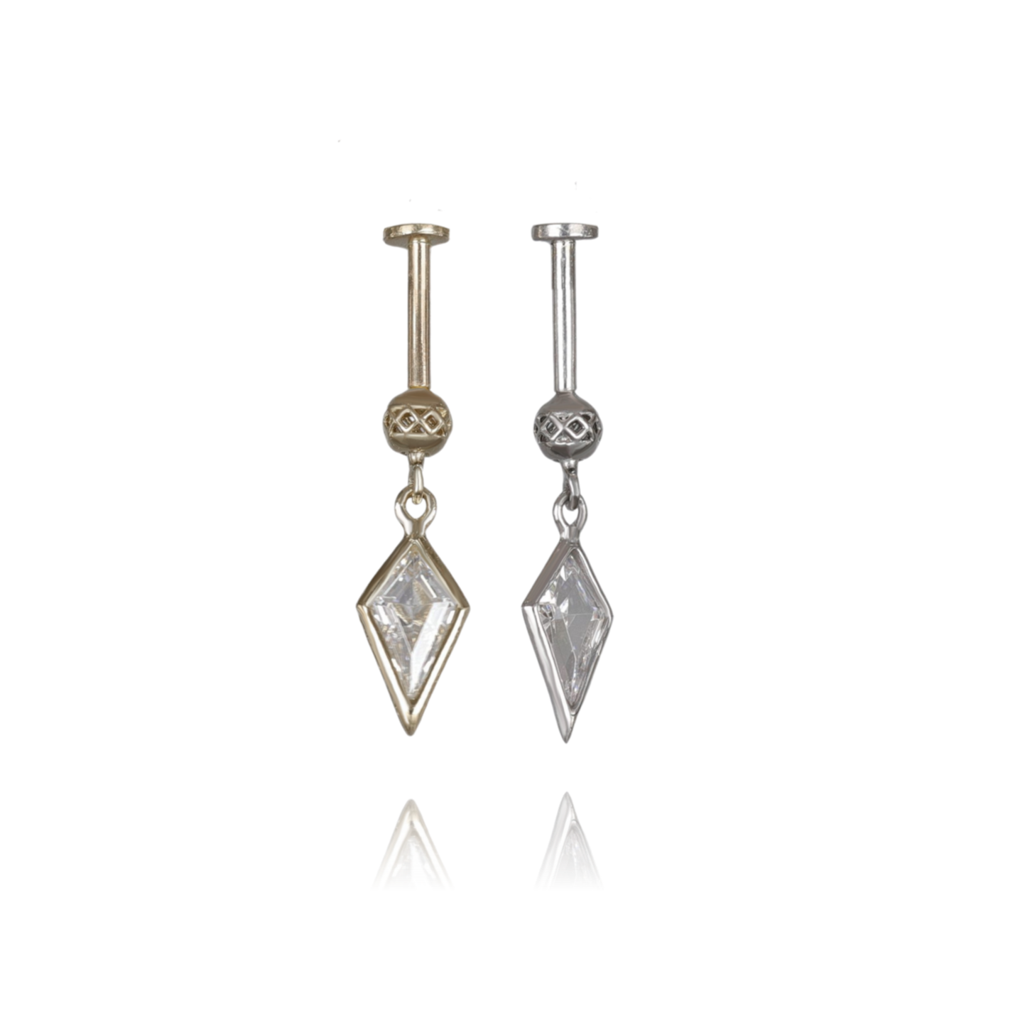 14K Solid Gold Rik√© Kite Diamond Flat Back Earring - BEATTI