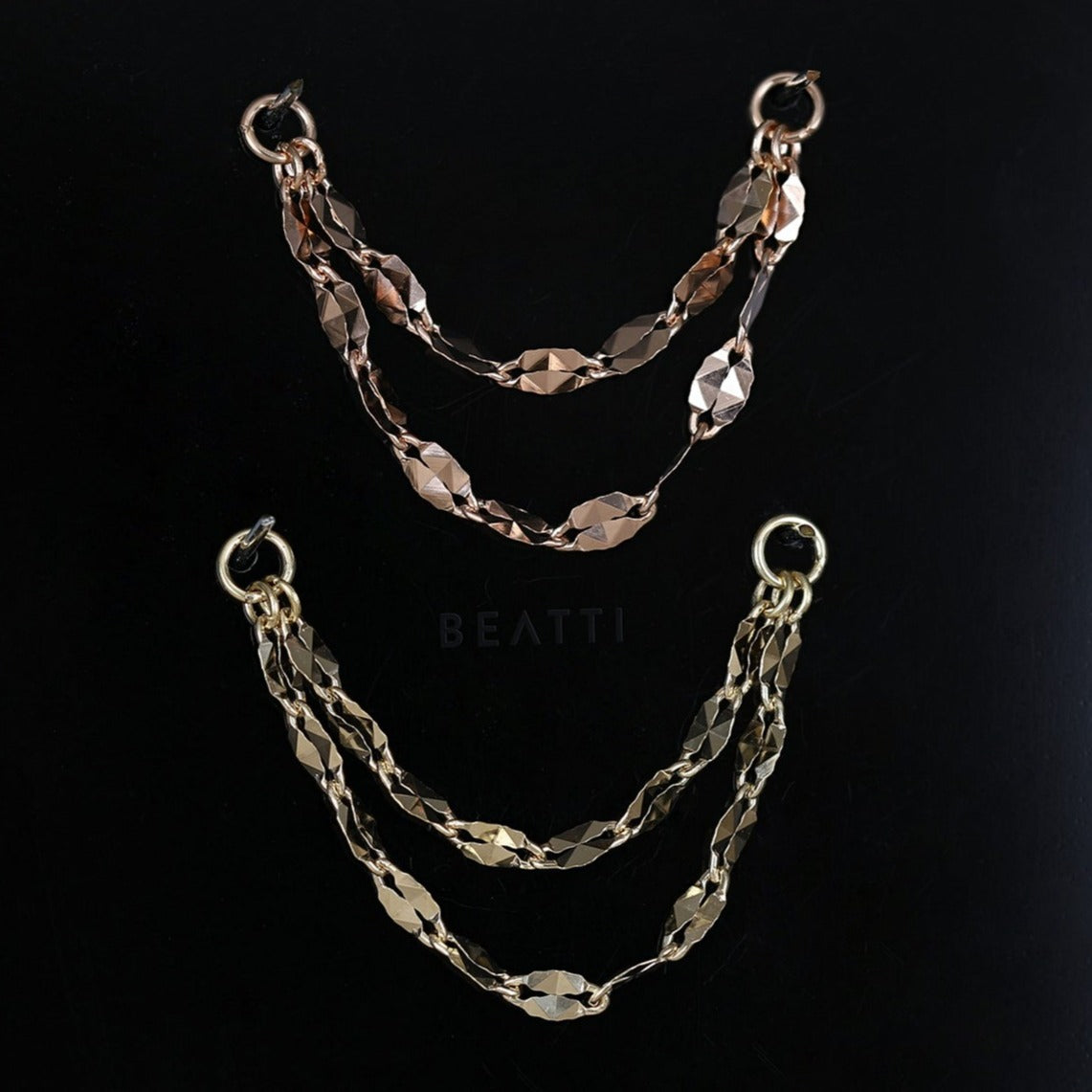 Copy of Delicate Triple Sequin 14K Solid Gold Chain Attachment - BEATTI