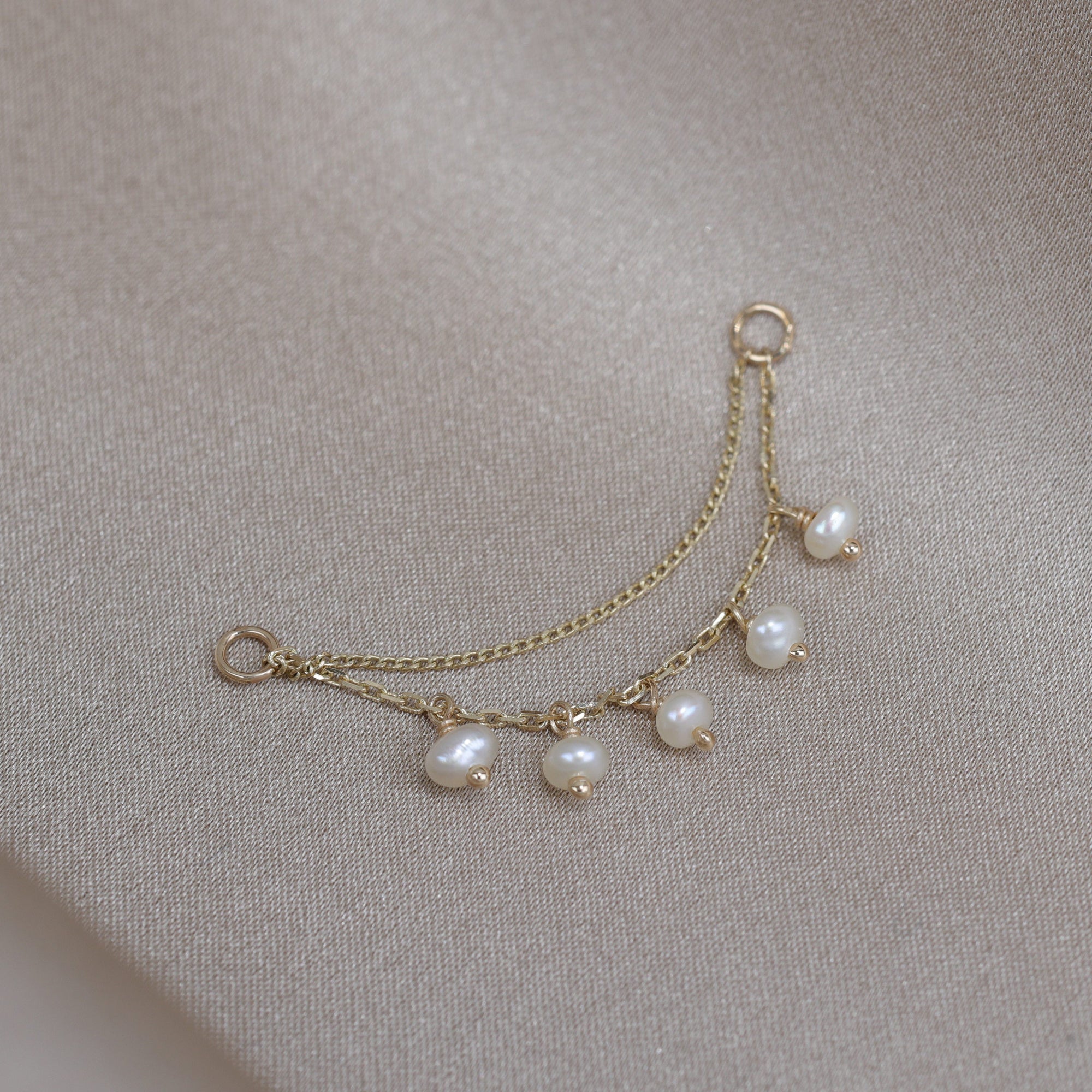 Morning Dew • Natural Pearl Beads Double Drape Chain