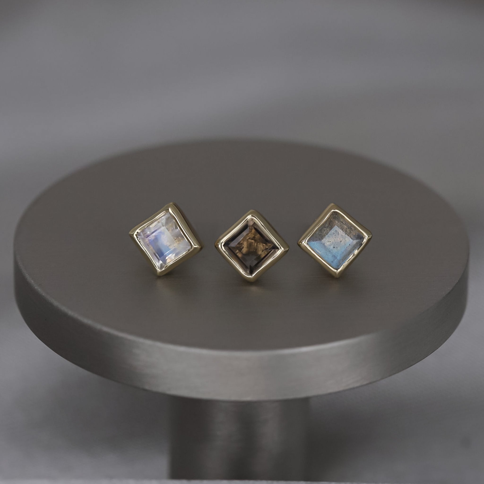 Maya • Natural Gemstone Flat Back Earring