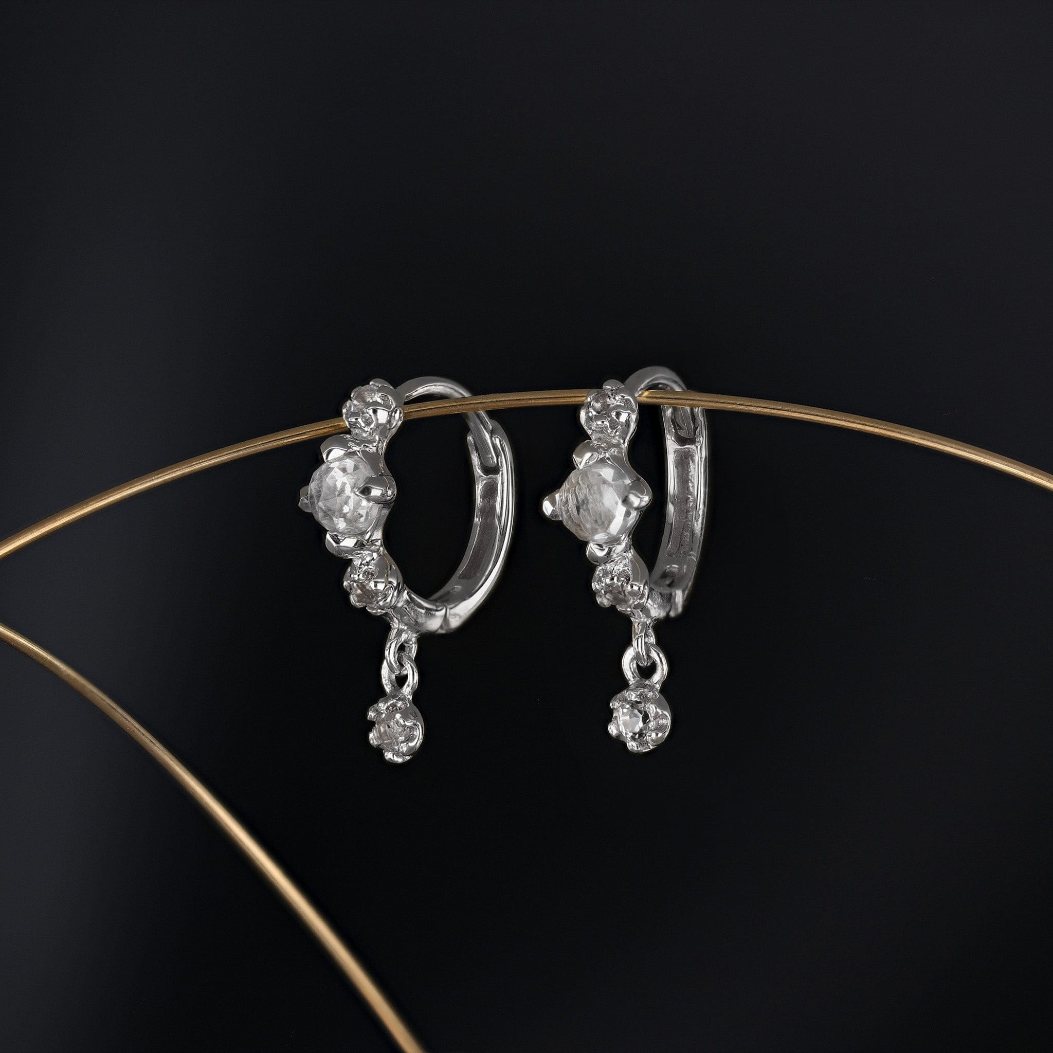 Lucine • Dainty Genuine Gemstone Hoop Earrings