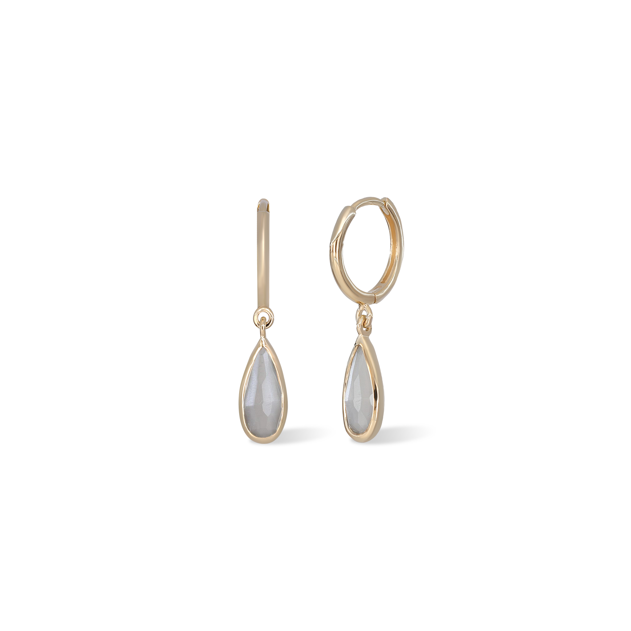 Iris • Grey Moonstone Hoop Earring