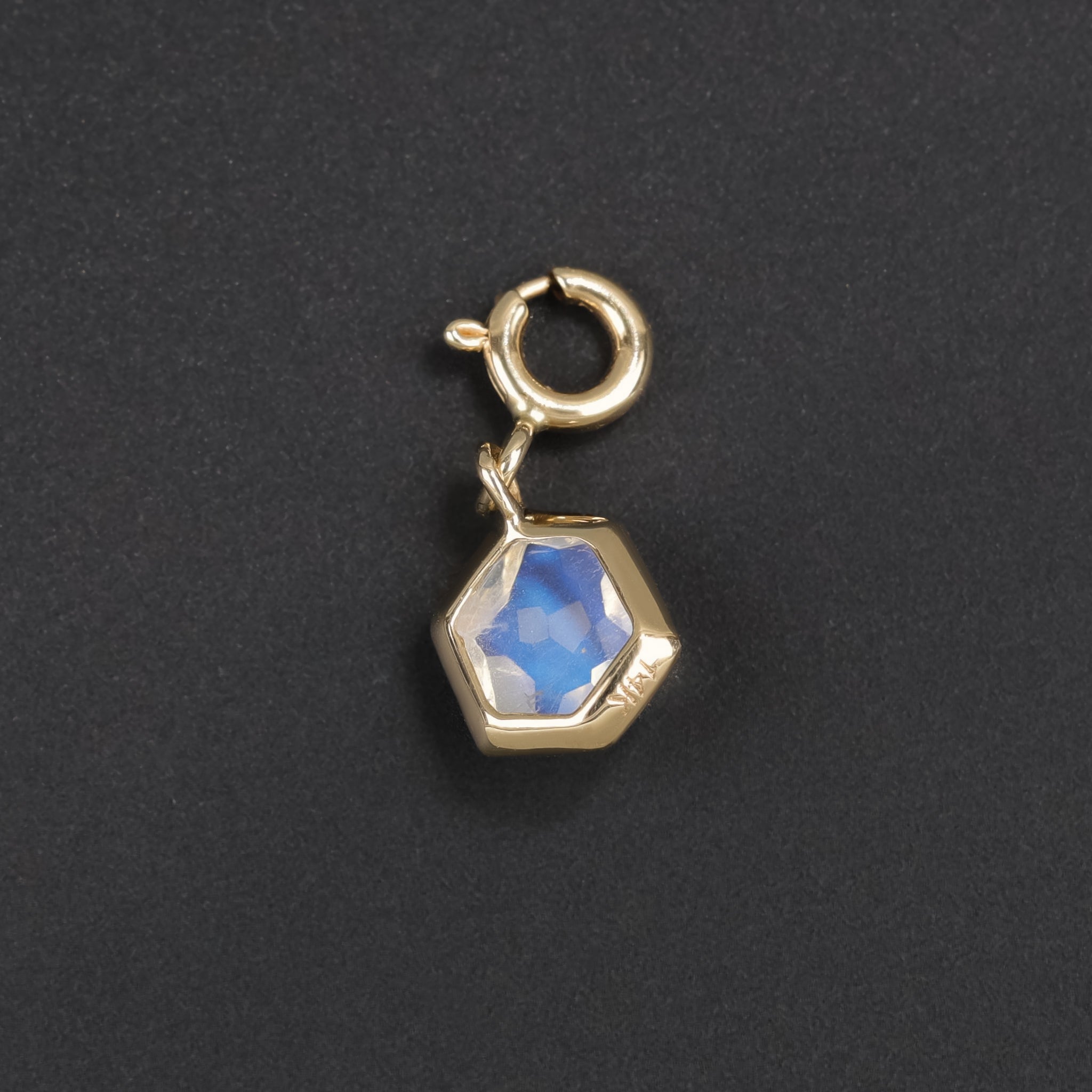 Mini Hexagon Dome Gemstone SR Pendant