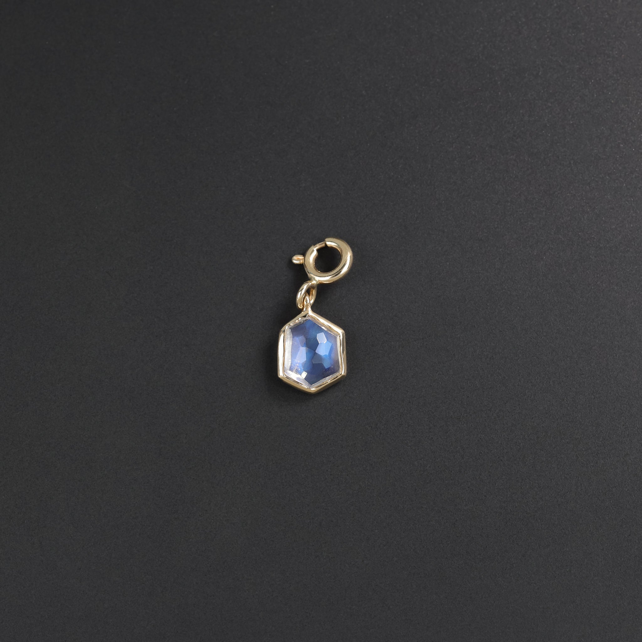 Mini Hexagon Dome Gemstone SR Pendant