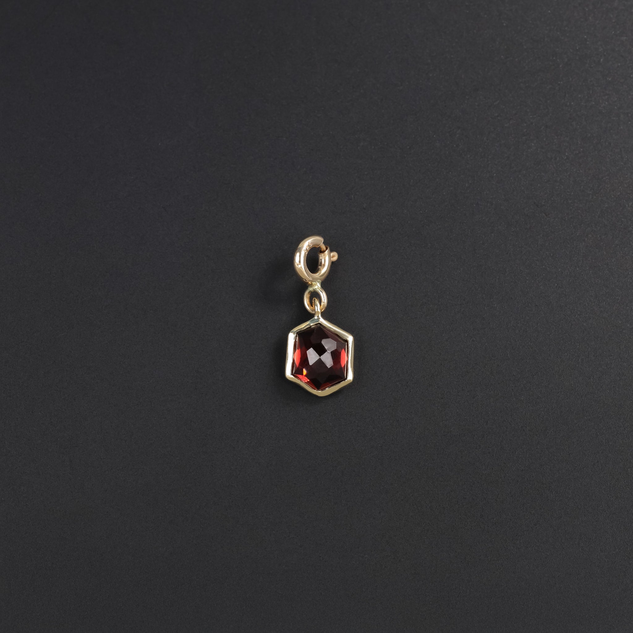 Mini Hexagon Dome Gemstone SR Pendant